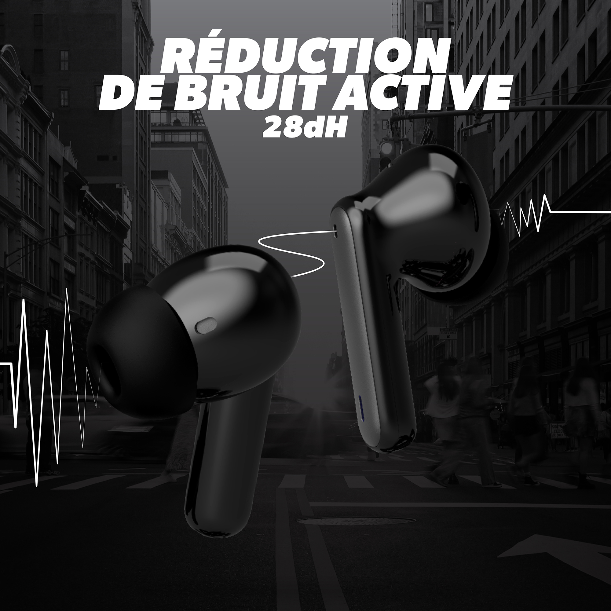 Écouteurs sans fil TWS ONYX avec réduction de bruit active4