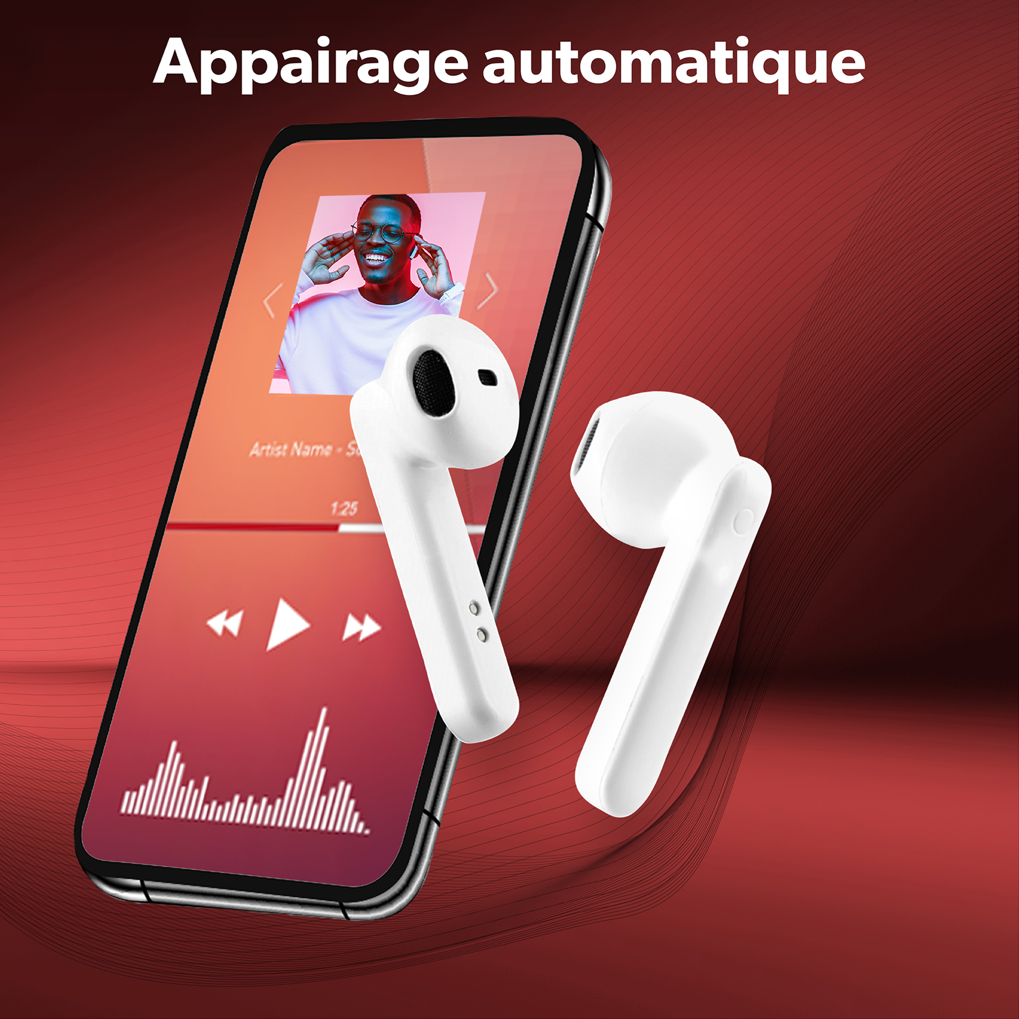 Auriculares Inalámbricos TWS SHINY Rojos6