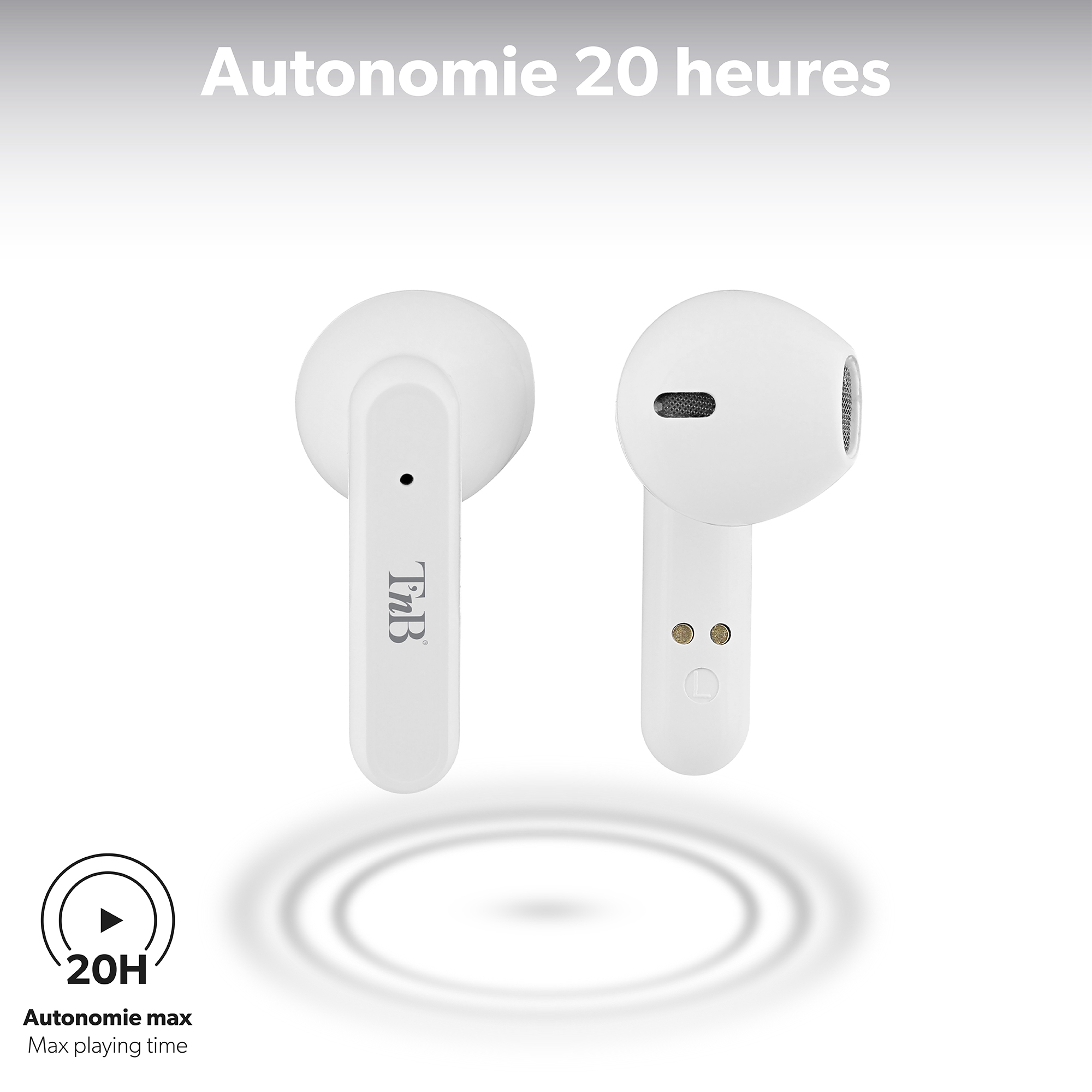 TWS SHINY 2 Wireless Headphones White4