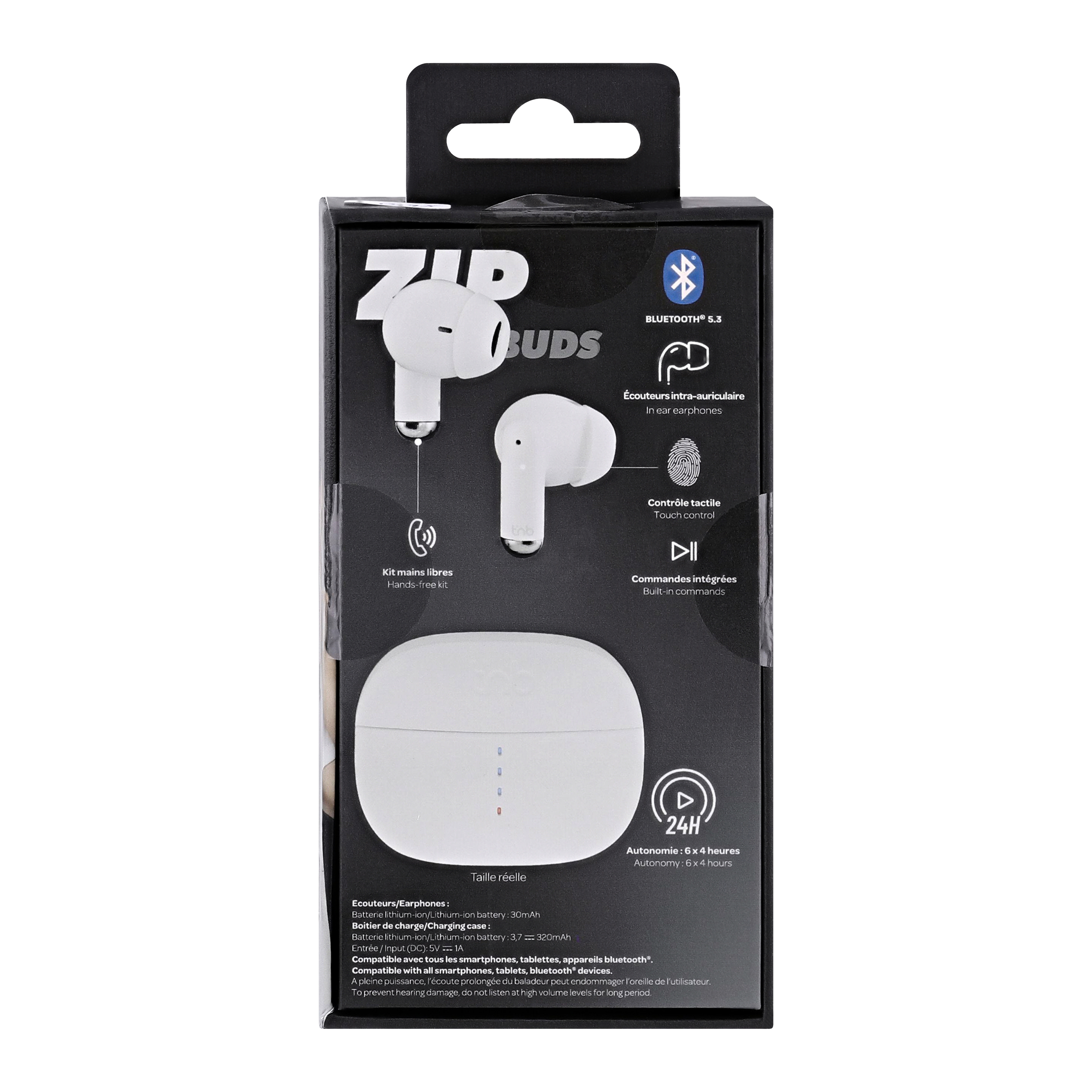 Écouteurs sans fil ZIP intra-auriculaires Blanc9