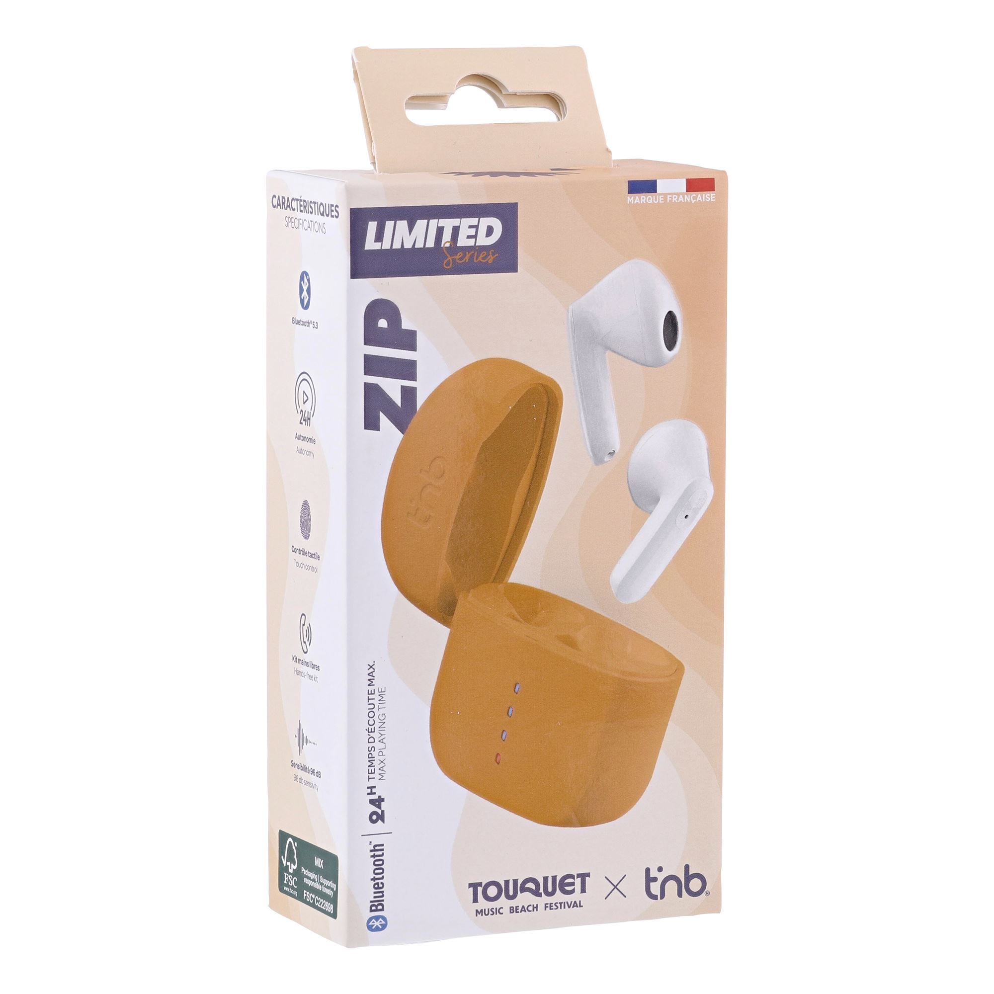 Écouteurs sans fil ZIP semi intra-auriculaires orange3