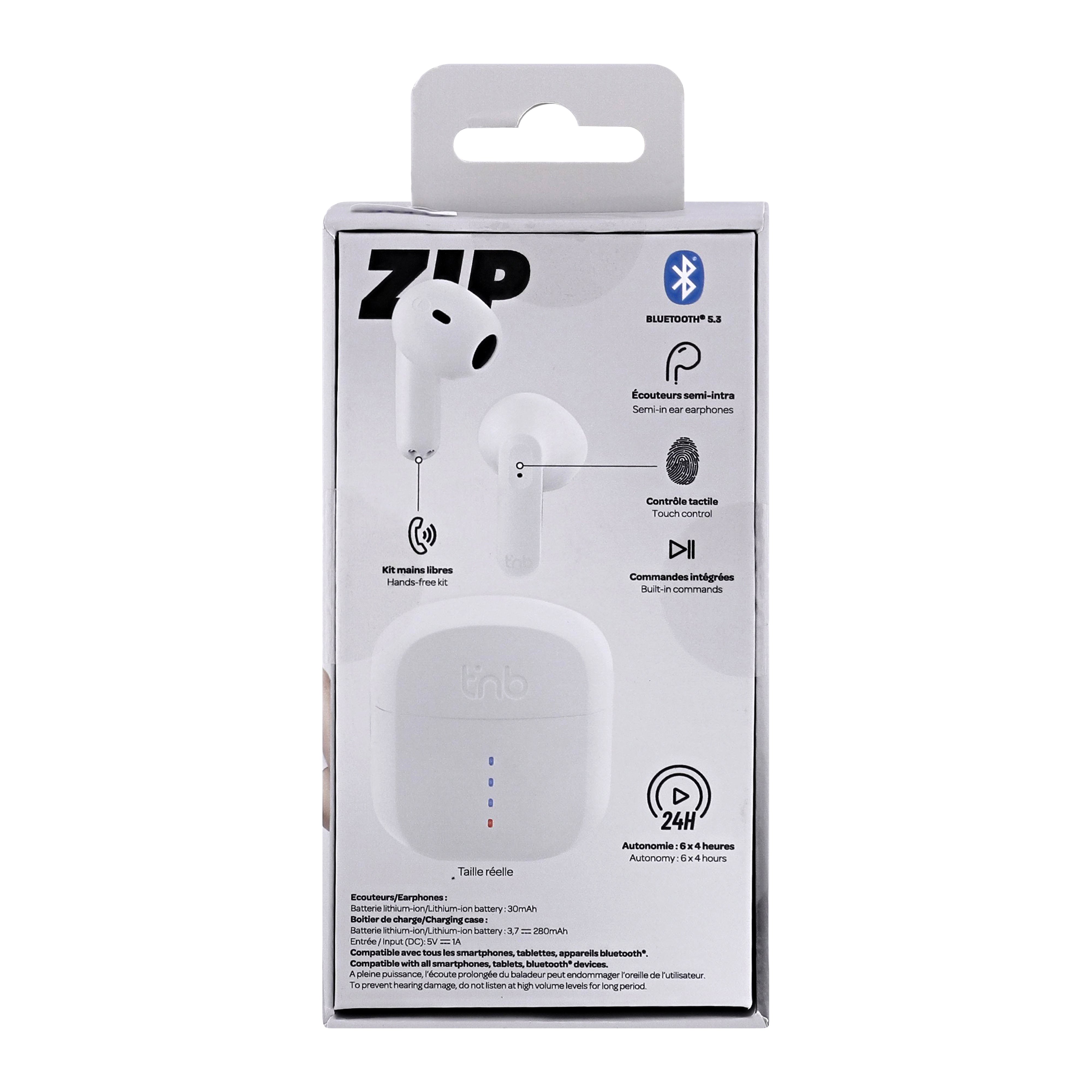 Auriculares Inalámbricos ZIP Semi-In-Ear Blancos10