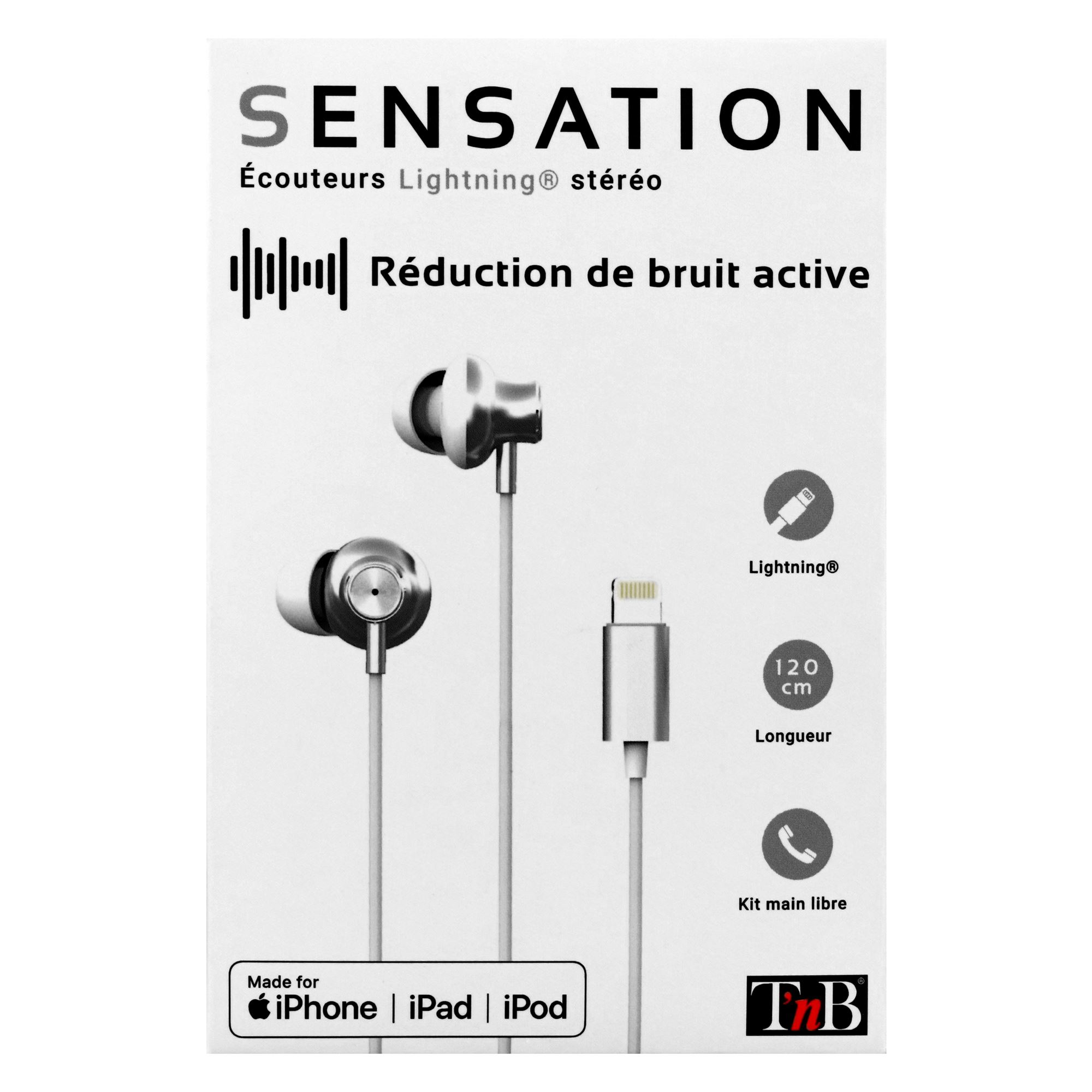 SENSATION Auriculares con cable Lightning blancos5