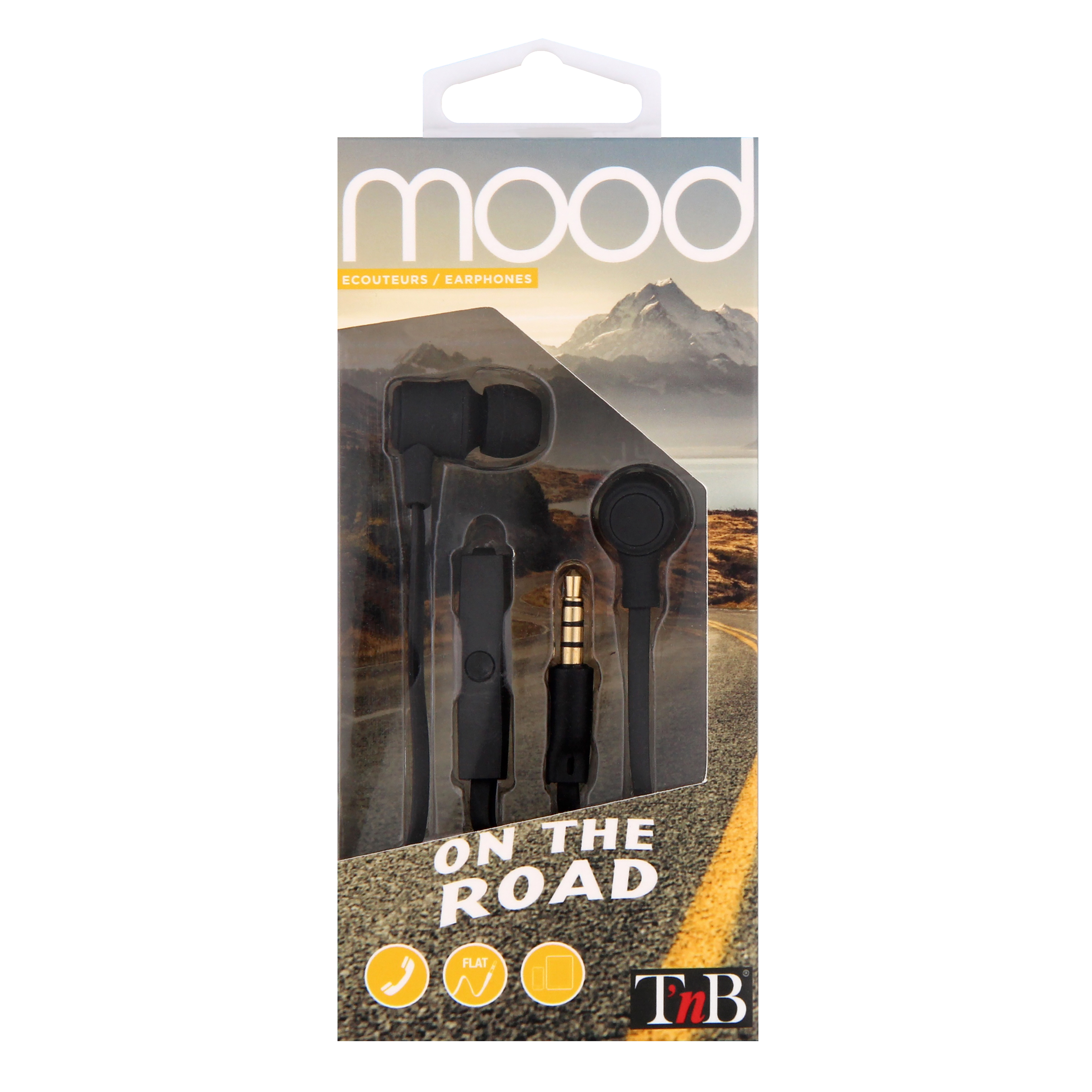Ecouteurs filaires MOOD jack noir2
