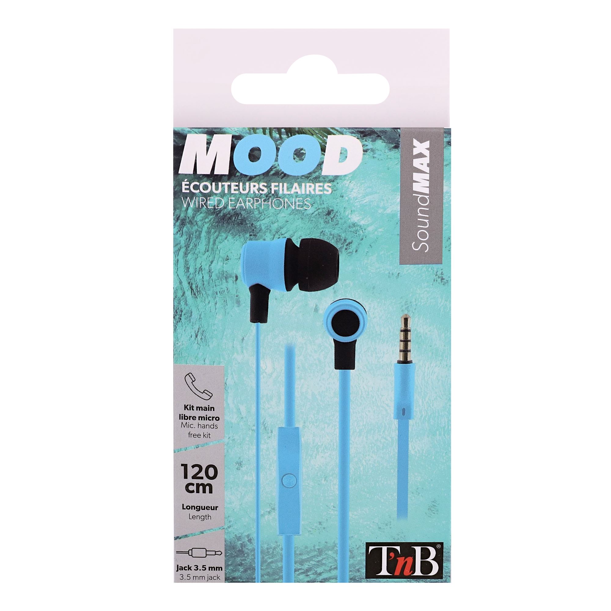 Ecouteurs filaires MOOD jack bleu4