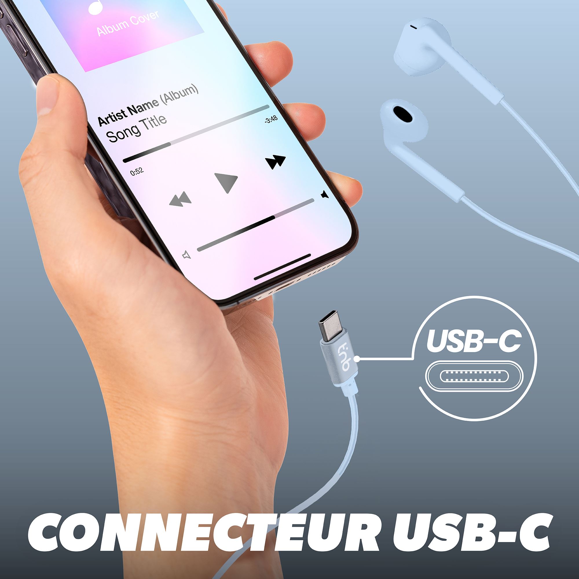 Auriculares con cable C-BUDS Type-C Azul2