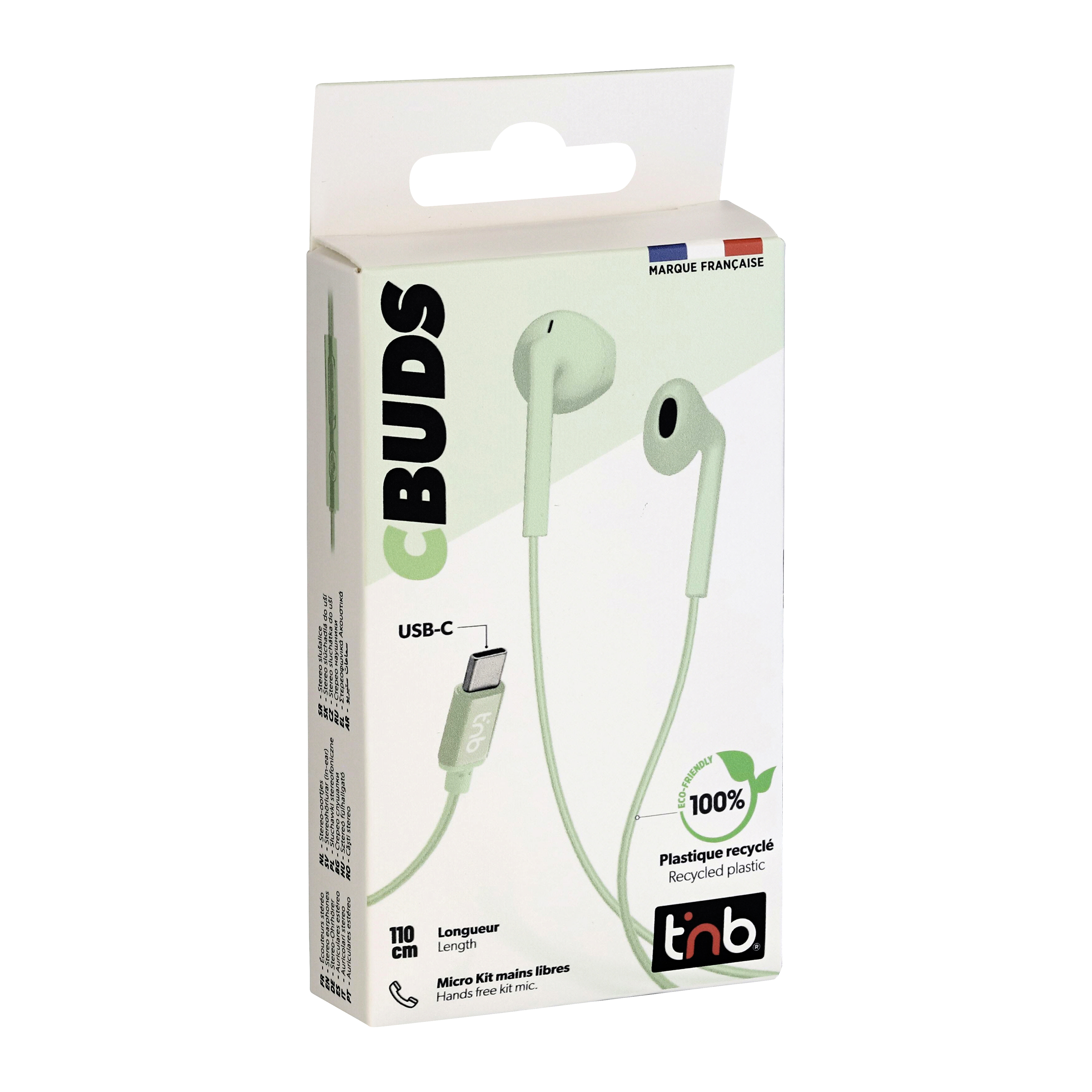 Ecouteurs filaires C-BUDS type-C vert2