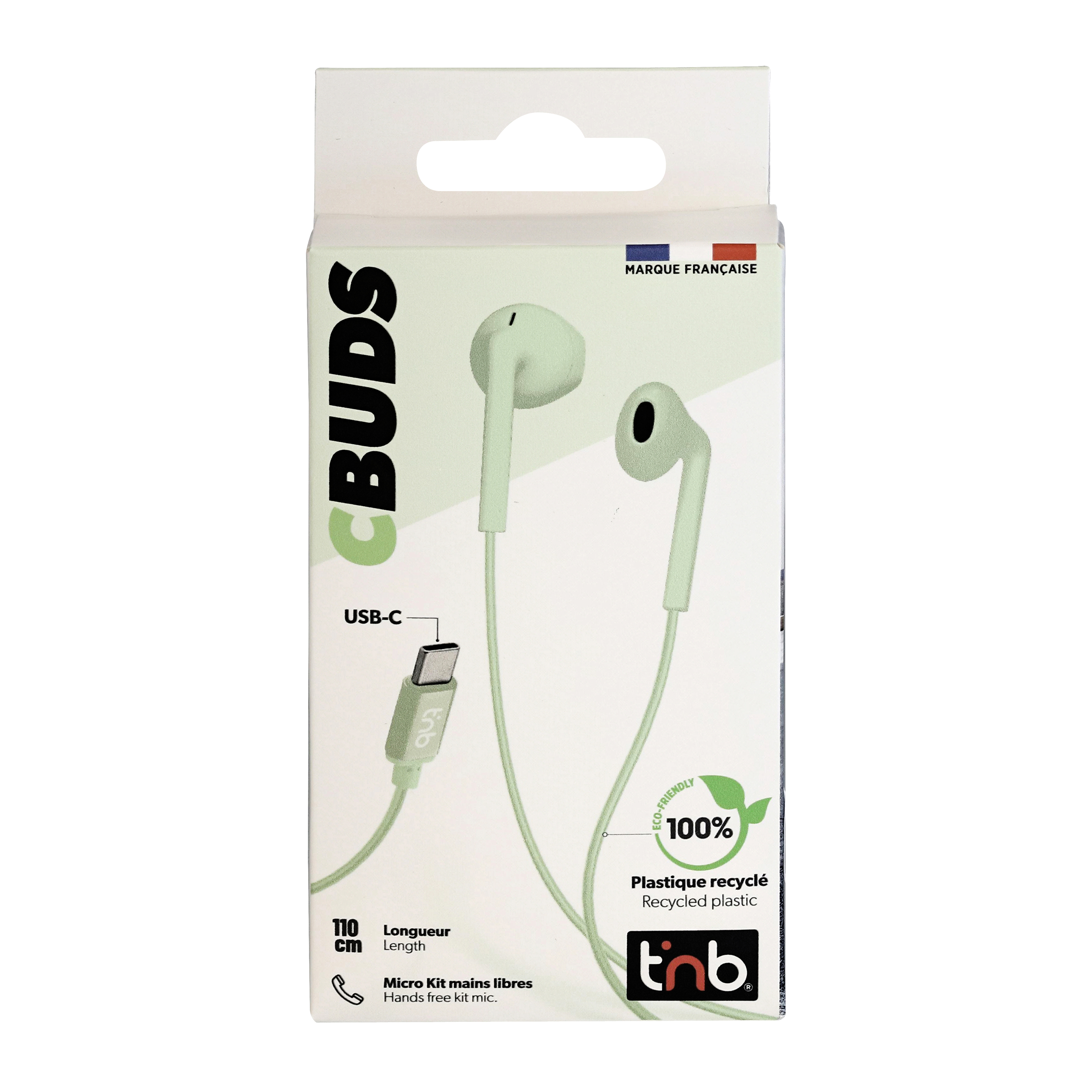 Ecouteurs filaires C-BUDS type-C vert3