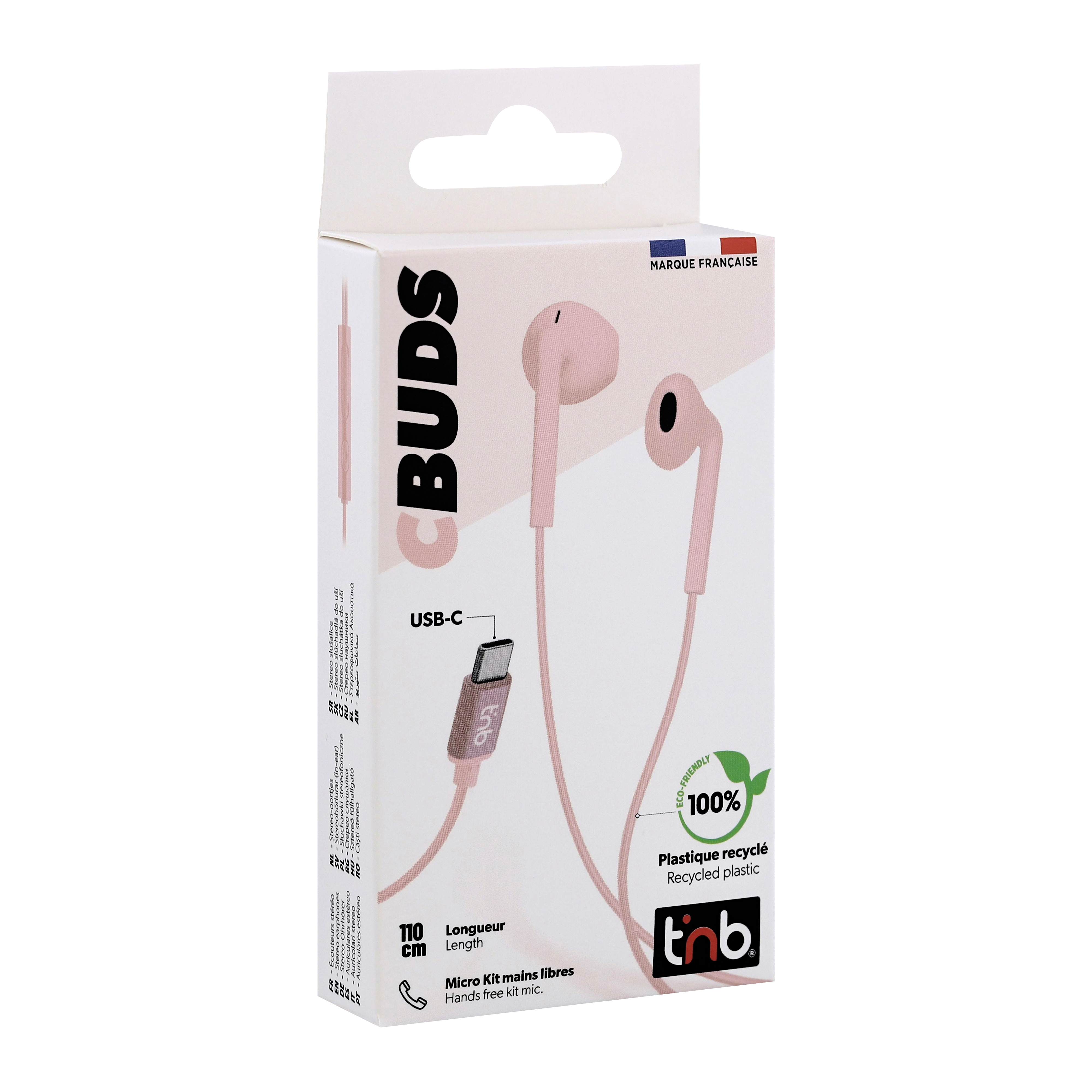 Ecouteurs filaires C-BUDS type-C rose2