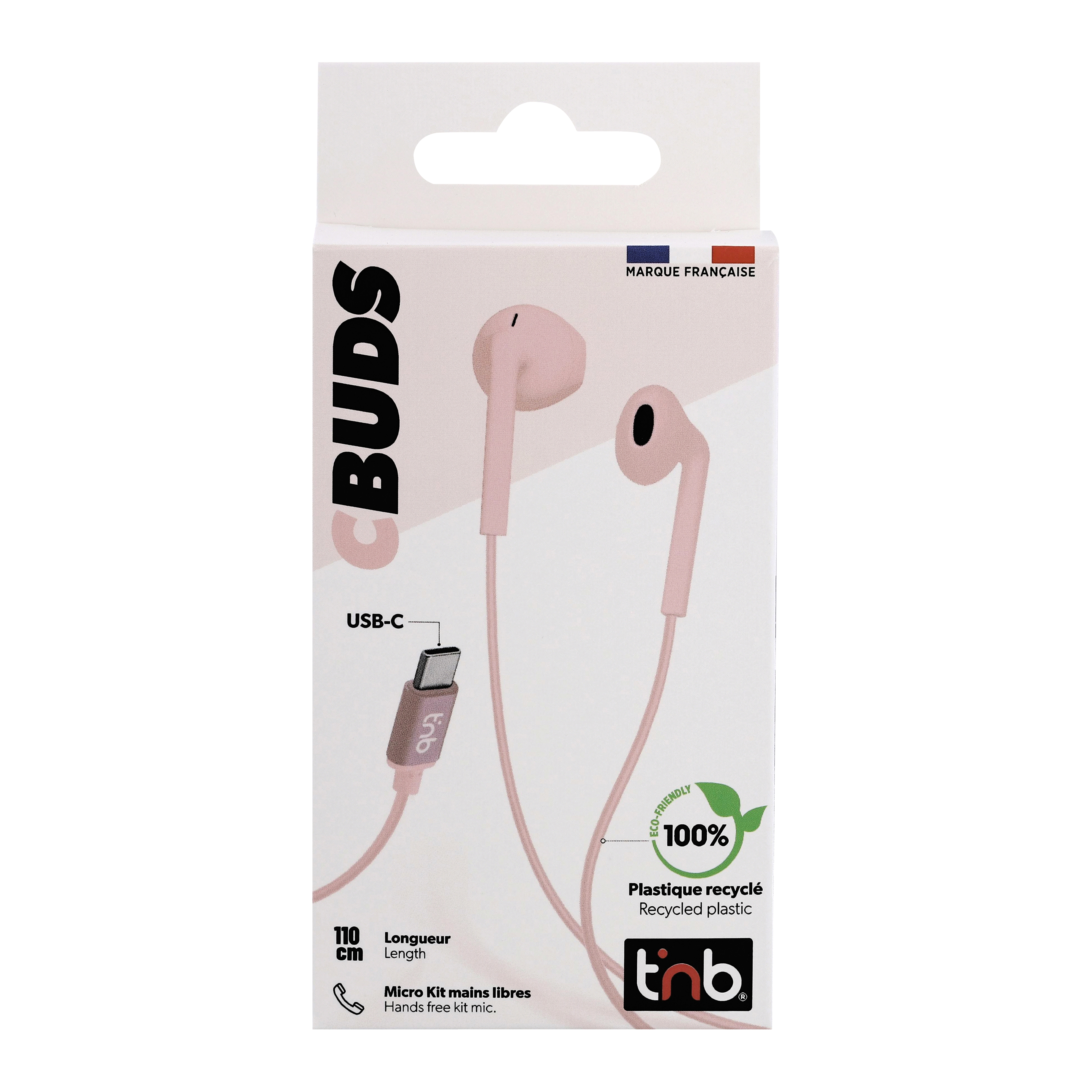 Ecouteurs filaires C-BUDS type-C rose3