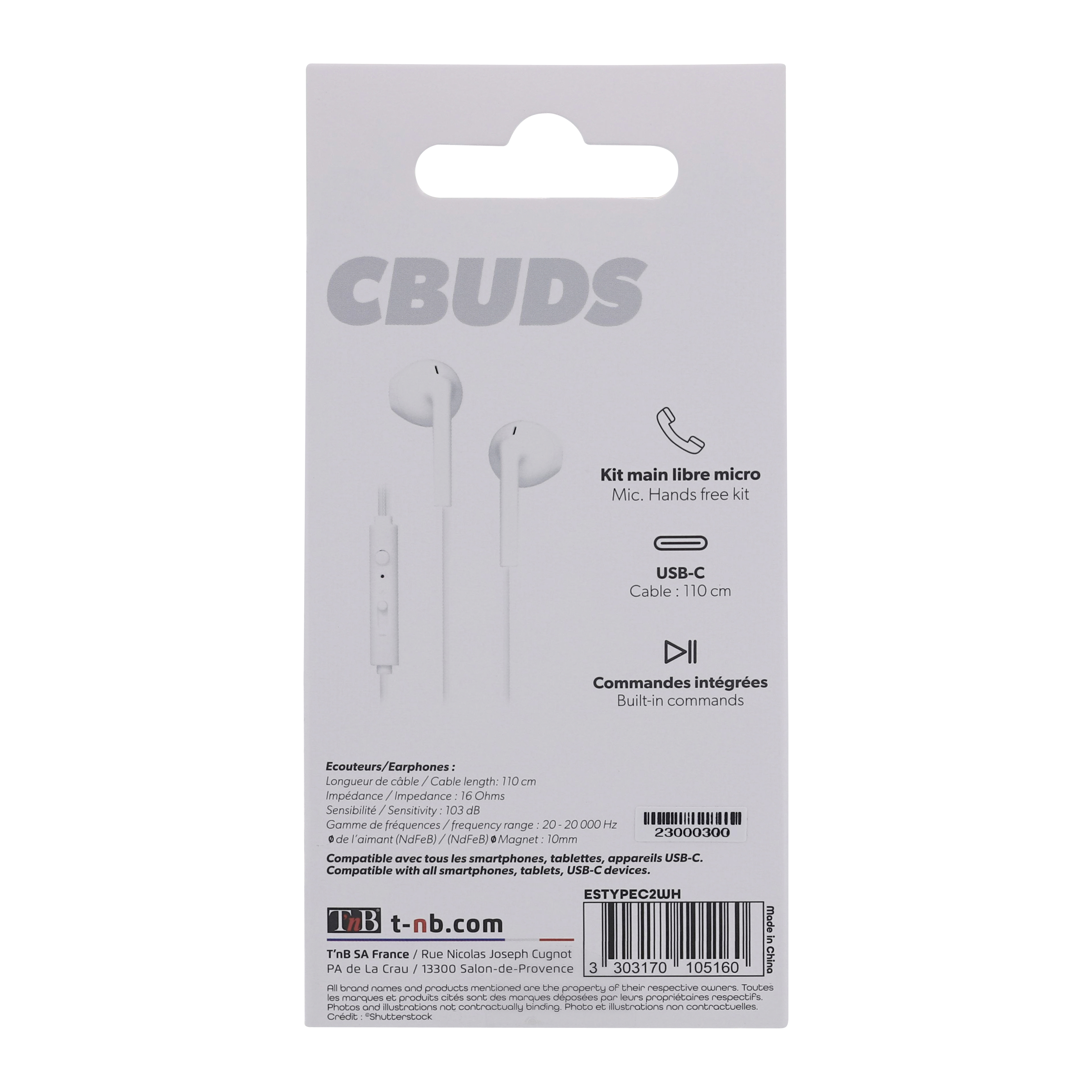 Auriculares con cable C-BUDS Type-C Blancos8