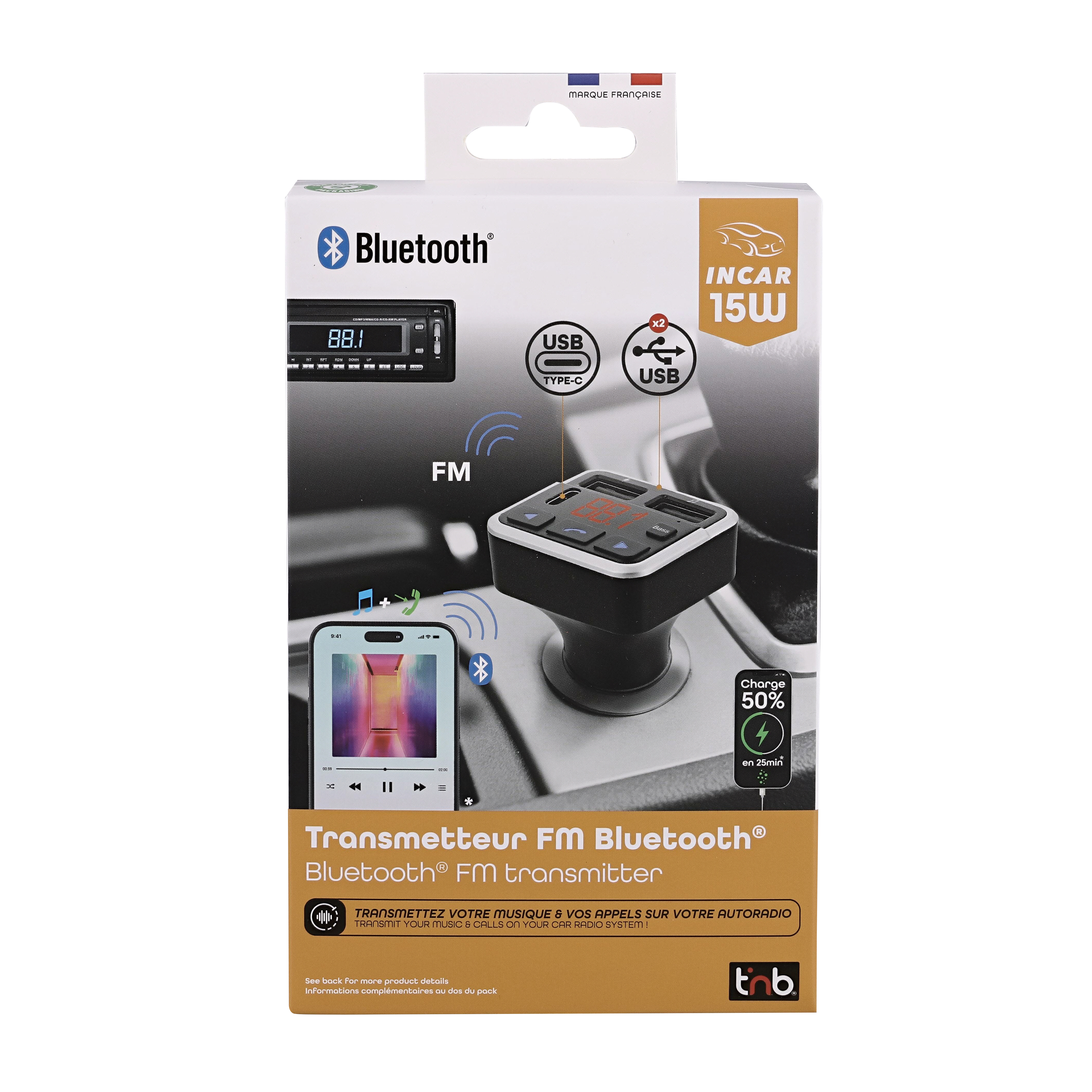 Transmisor FM Bluetooth 3 en 16