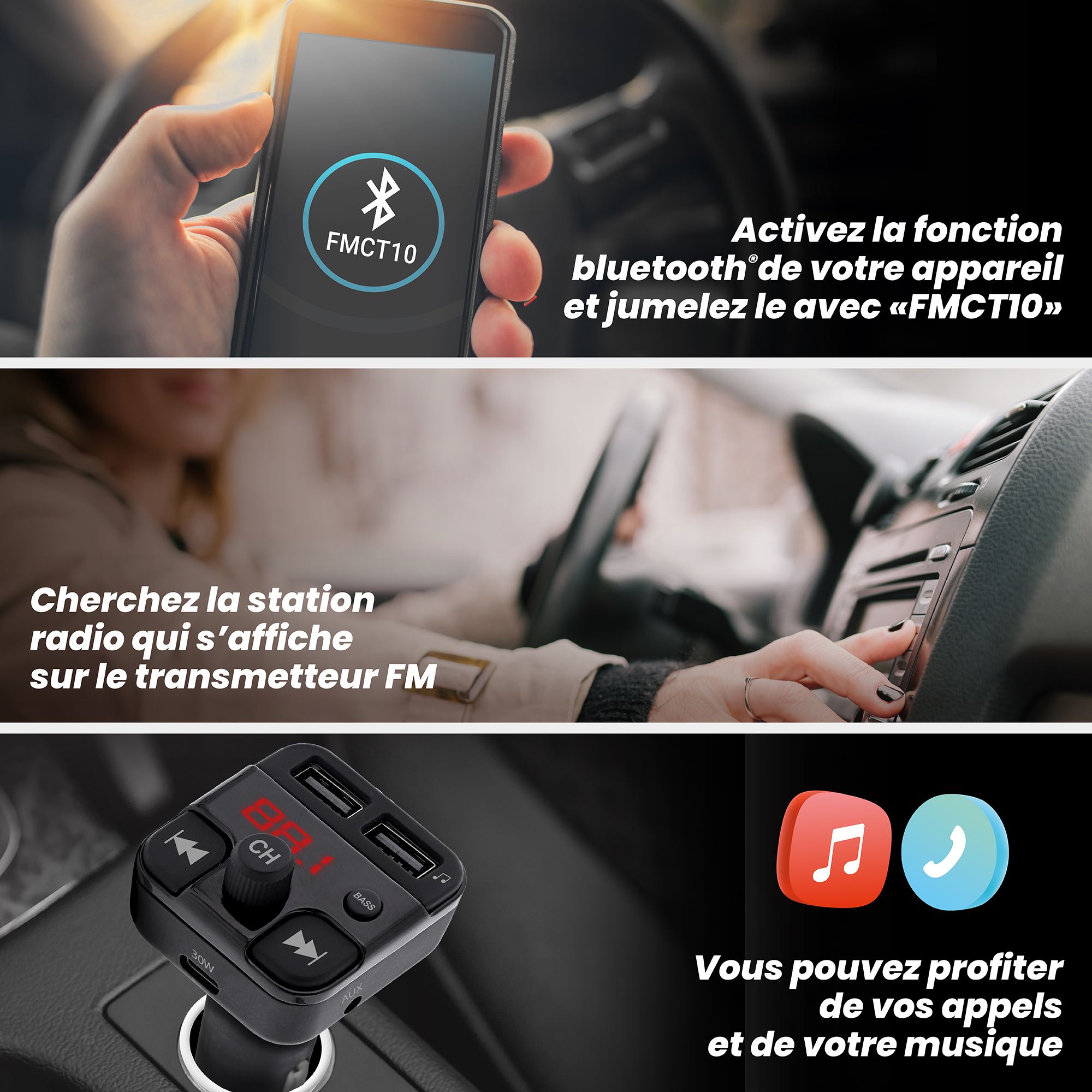 Transmisor FM Bluetooth definitivo5