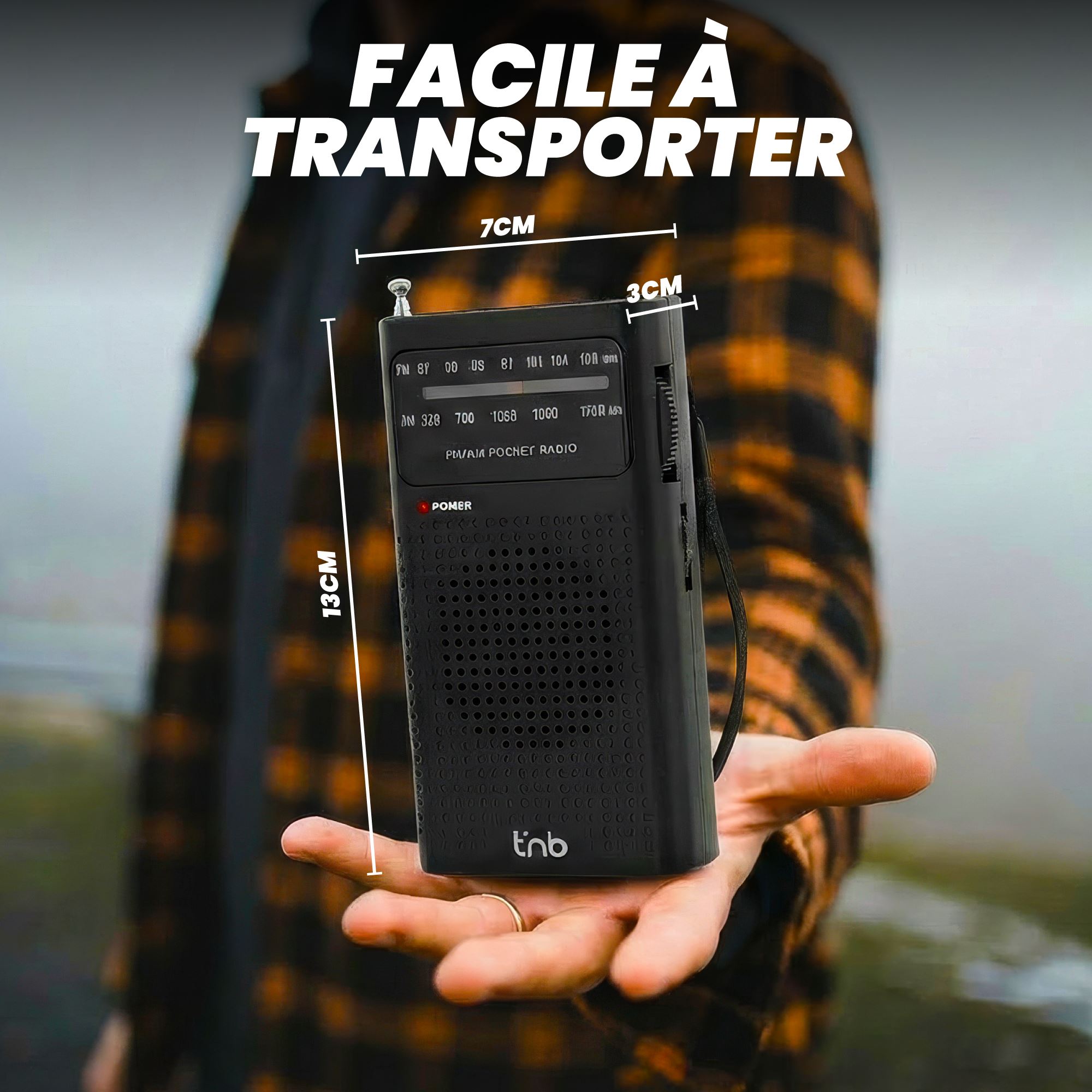 Radio FM portable avec molette de réglage5