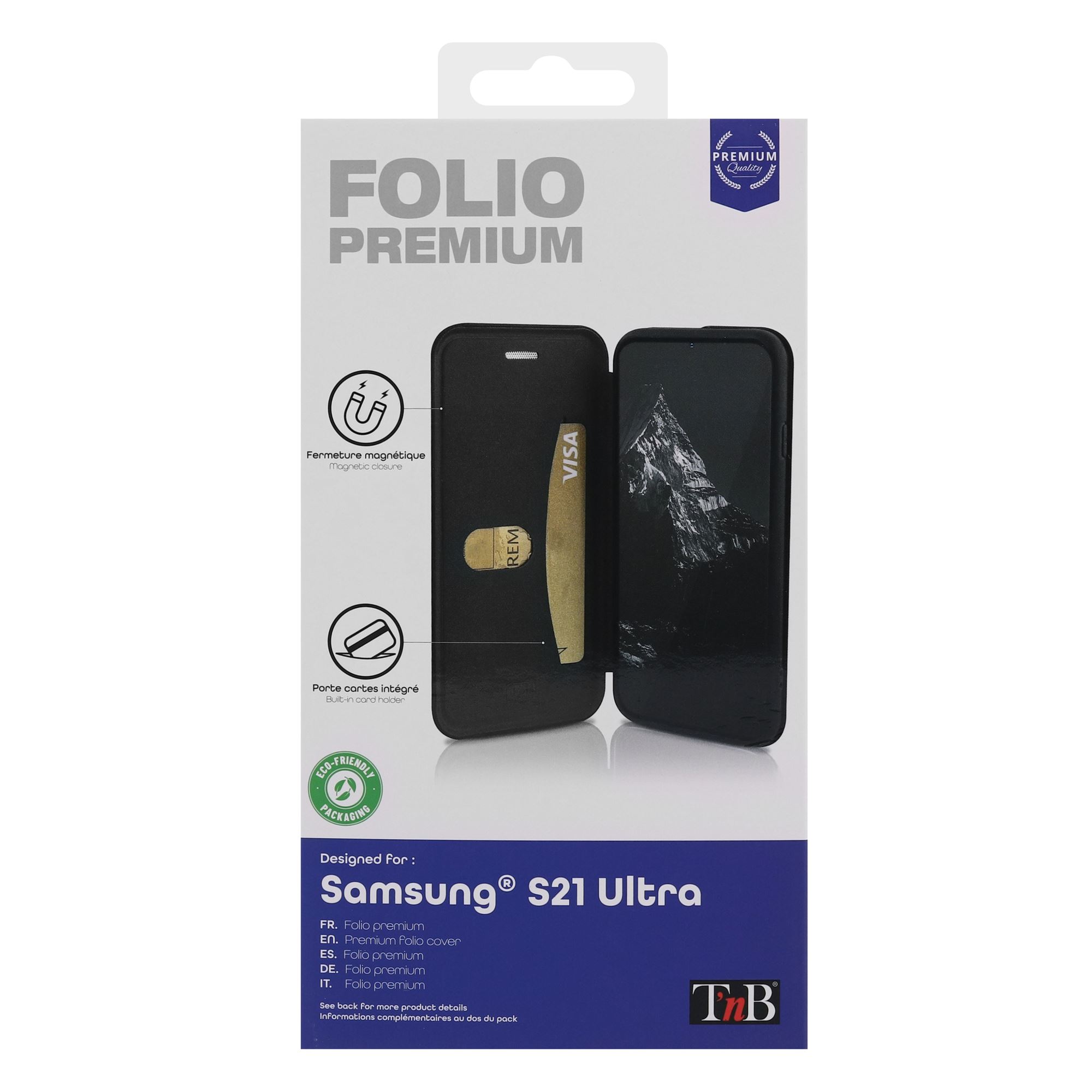 Funda tipo libro premium para Samsung Galaxy S21 Ultra.5