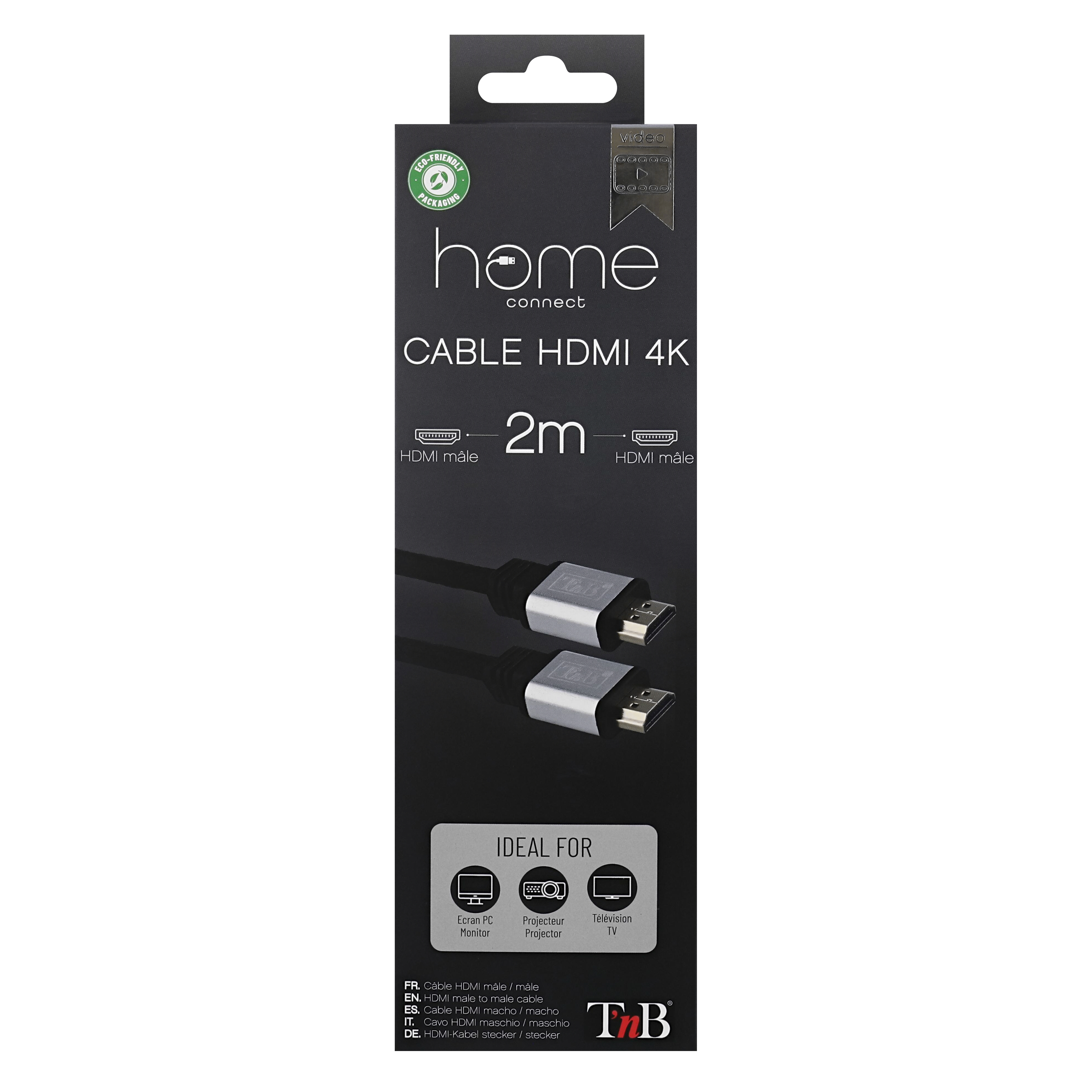 Câble HDMI mâle / HDMI mâle 4K 2m6