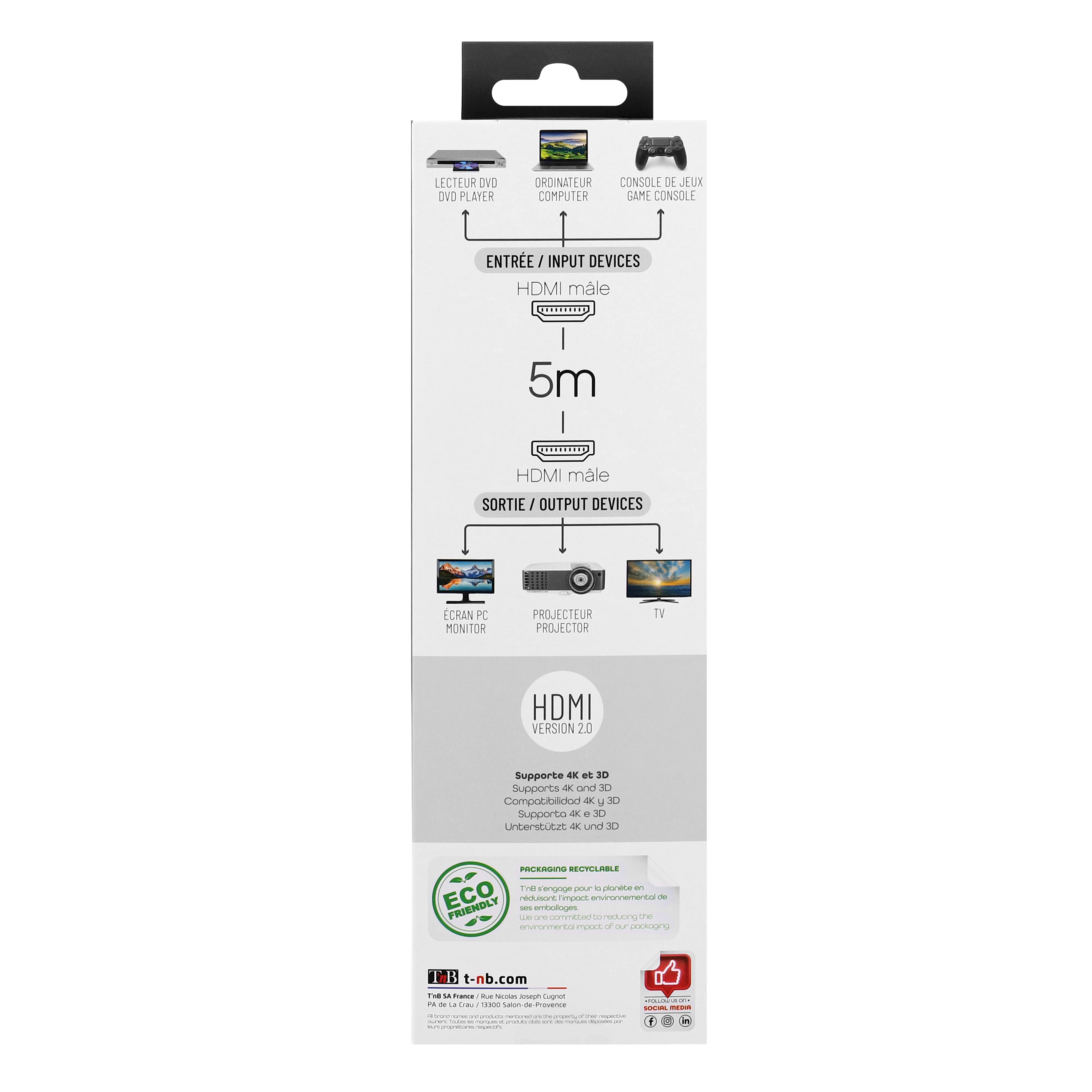 Câble HDMI mâle / HDMI mâle 5m6