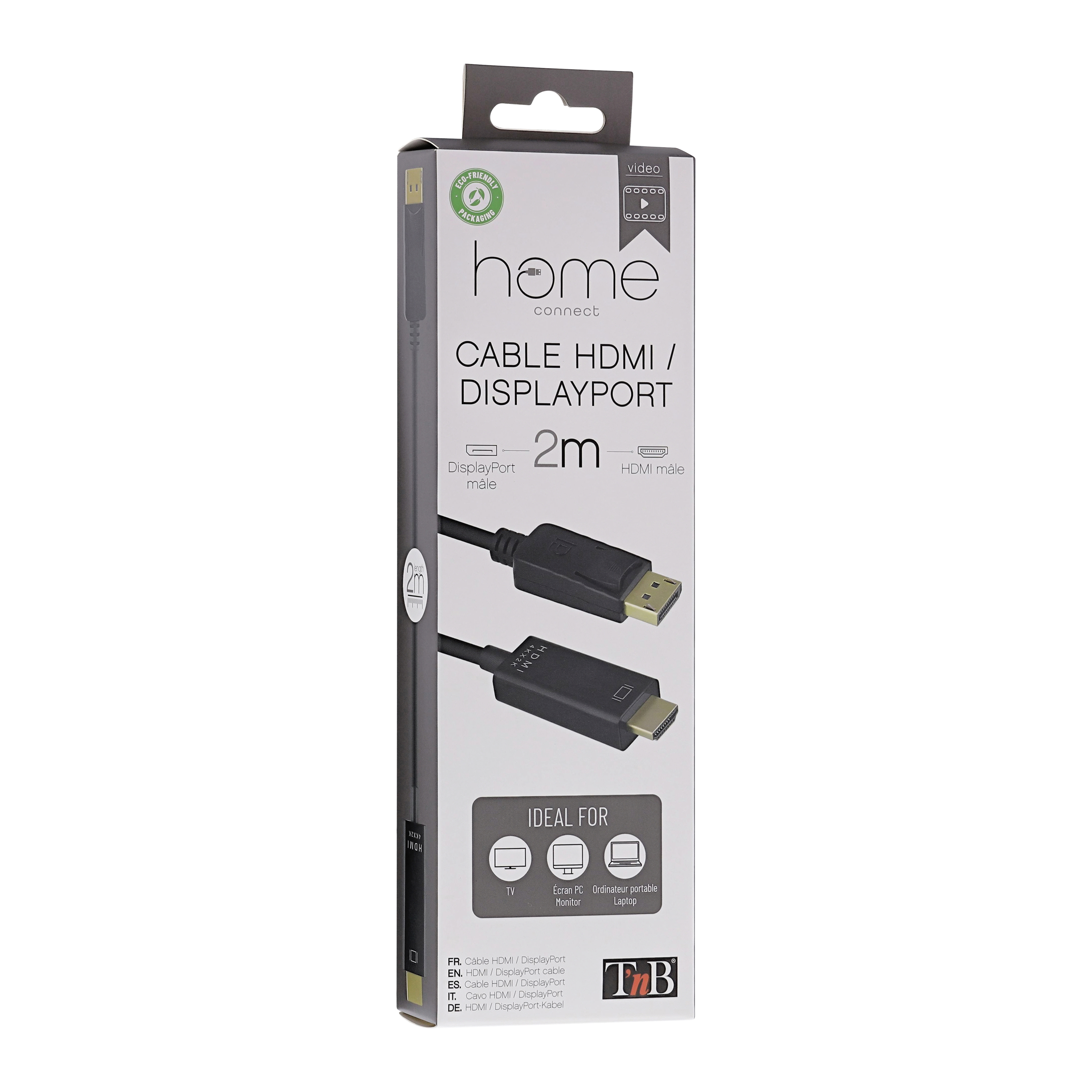 Cable HDMI macho / DisplayPort macho 4K 2m3