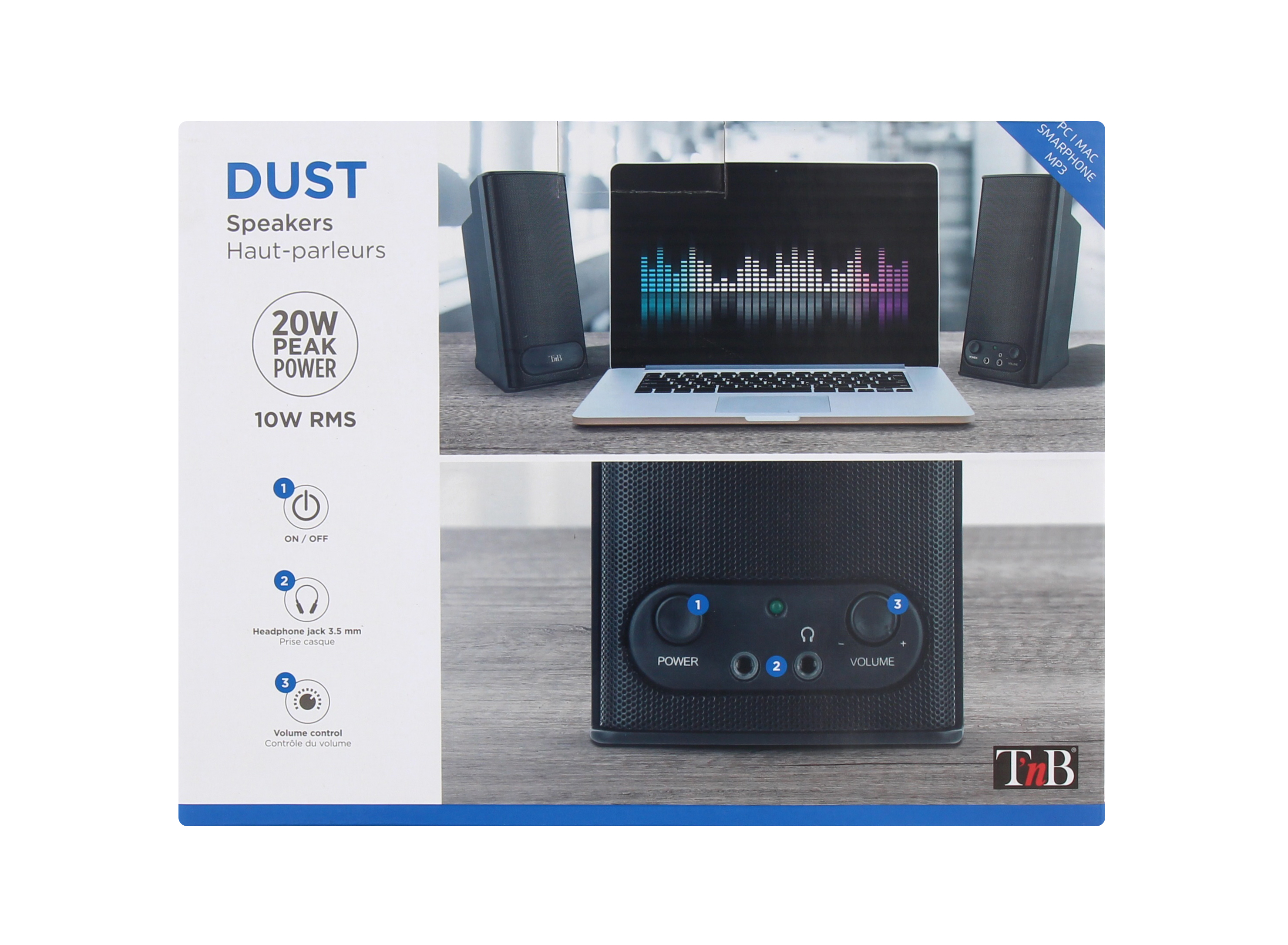 Enceintes 2.0 20W DUST noires5