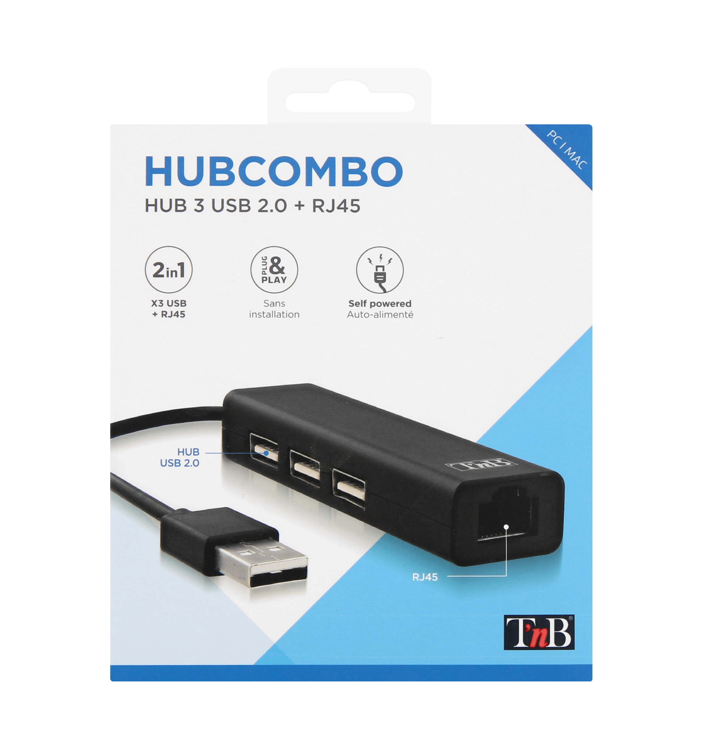 Hub USB-A vers 3x USB-A et RJ453