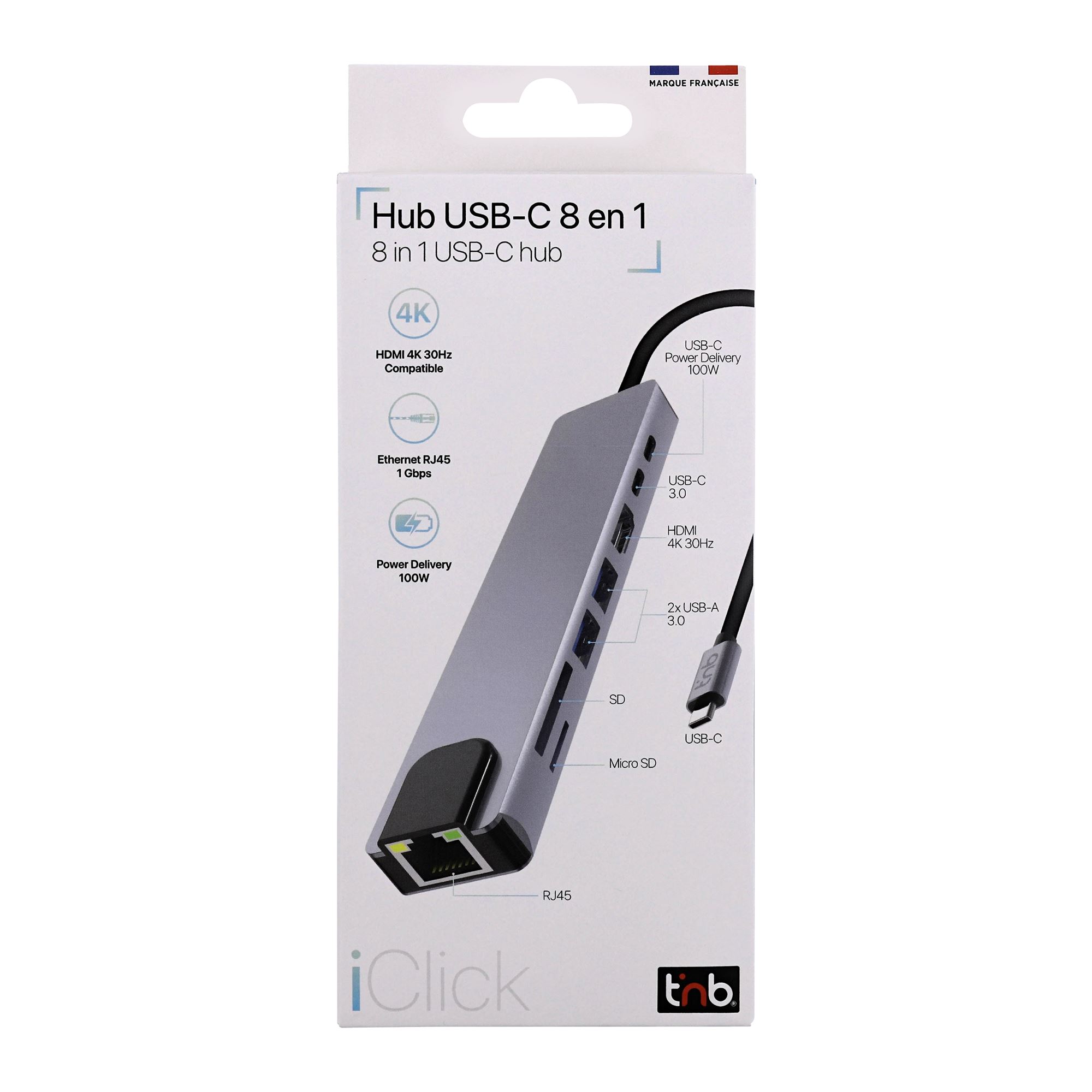 Hub USB-C 8 en 1 - iClick3