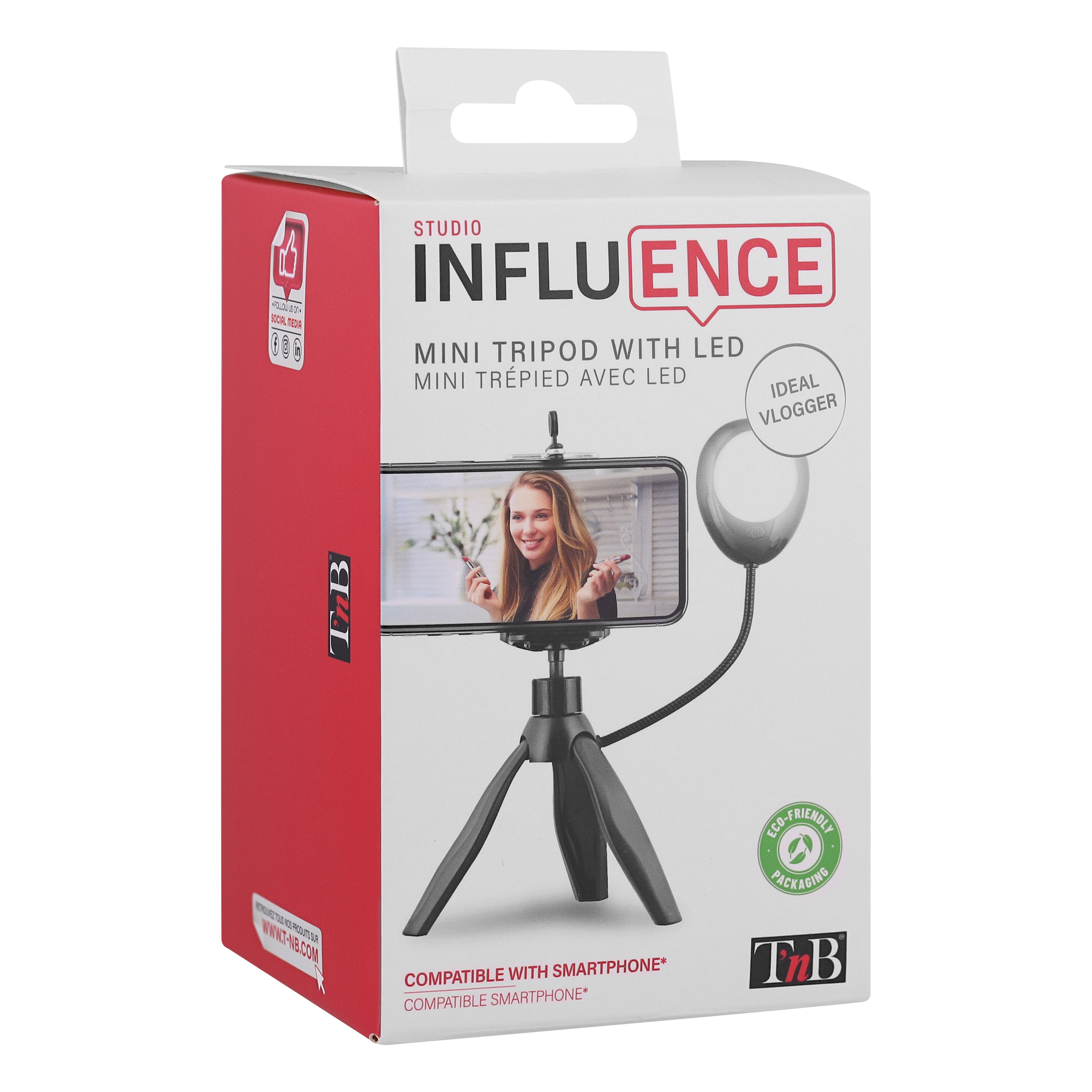 Mini smartphone tripod with LED - INFLUENCE4