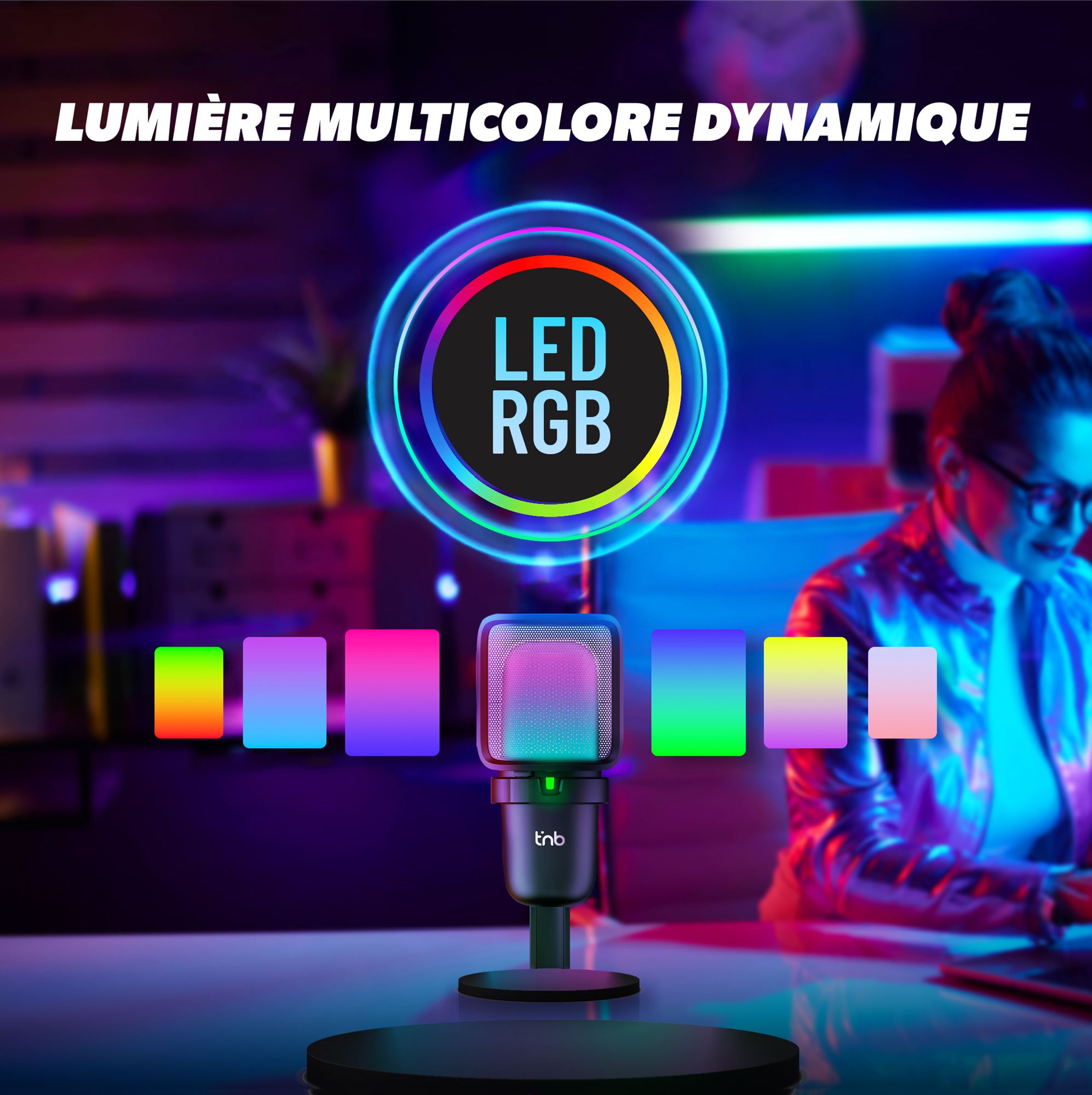 Microphone with LED color illumination - INFLUENCE PRO3