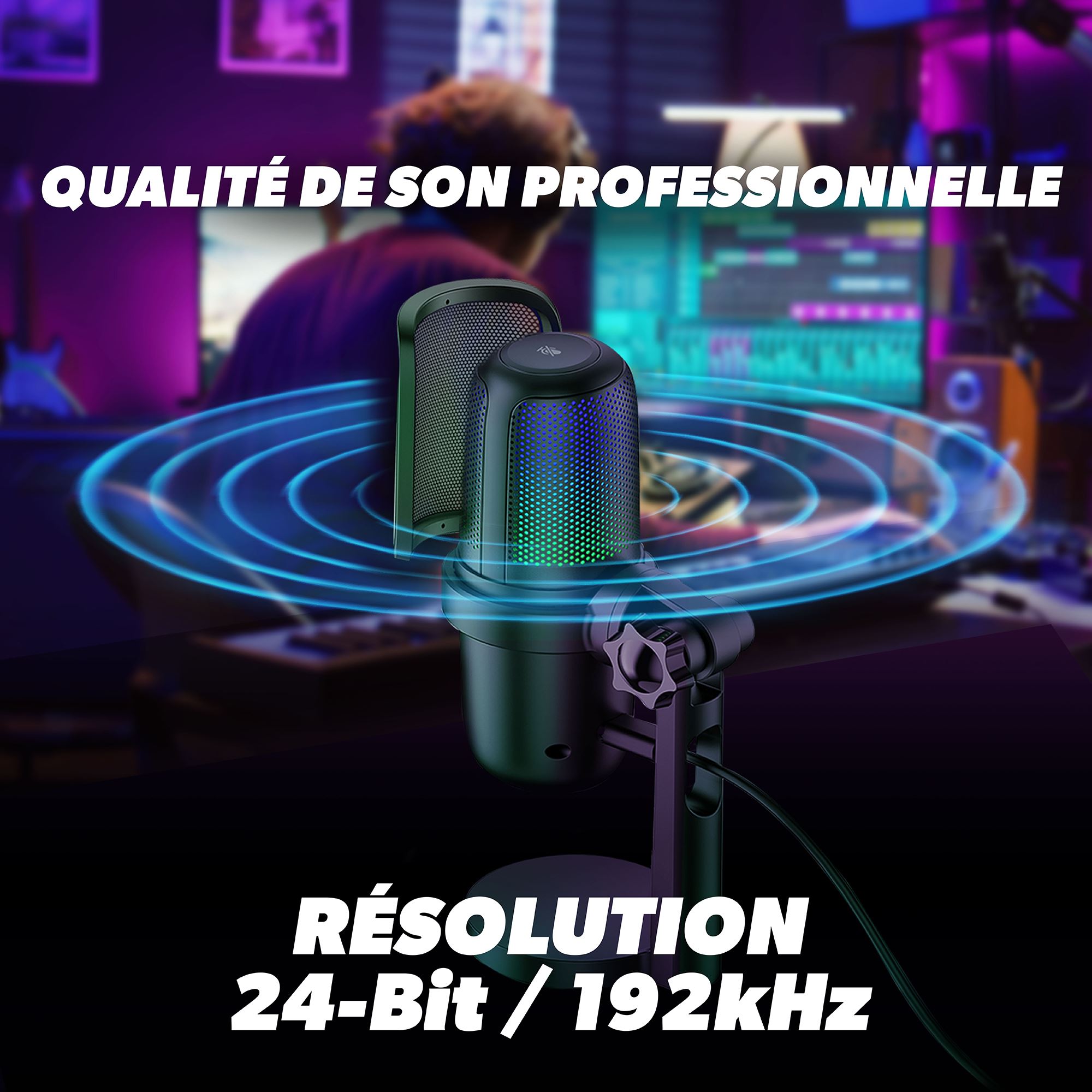 Microphone with LED color illumination - INFLUENCE PRO4