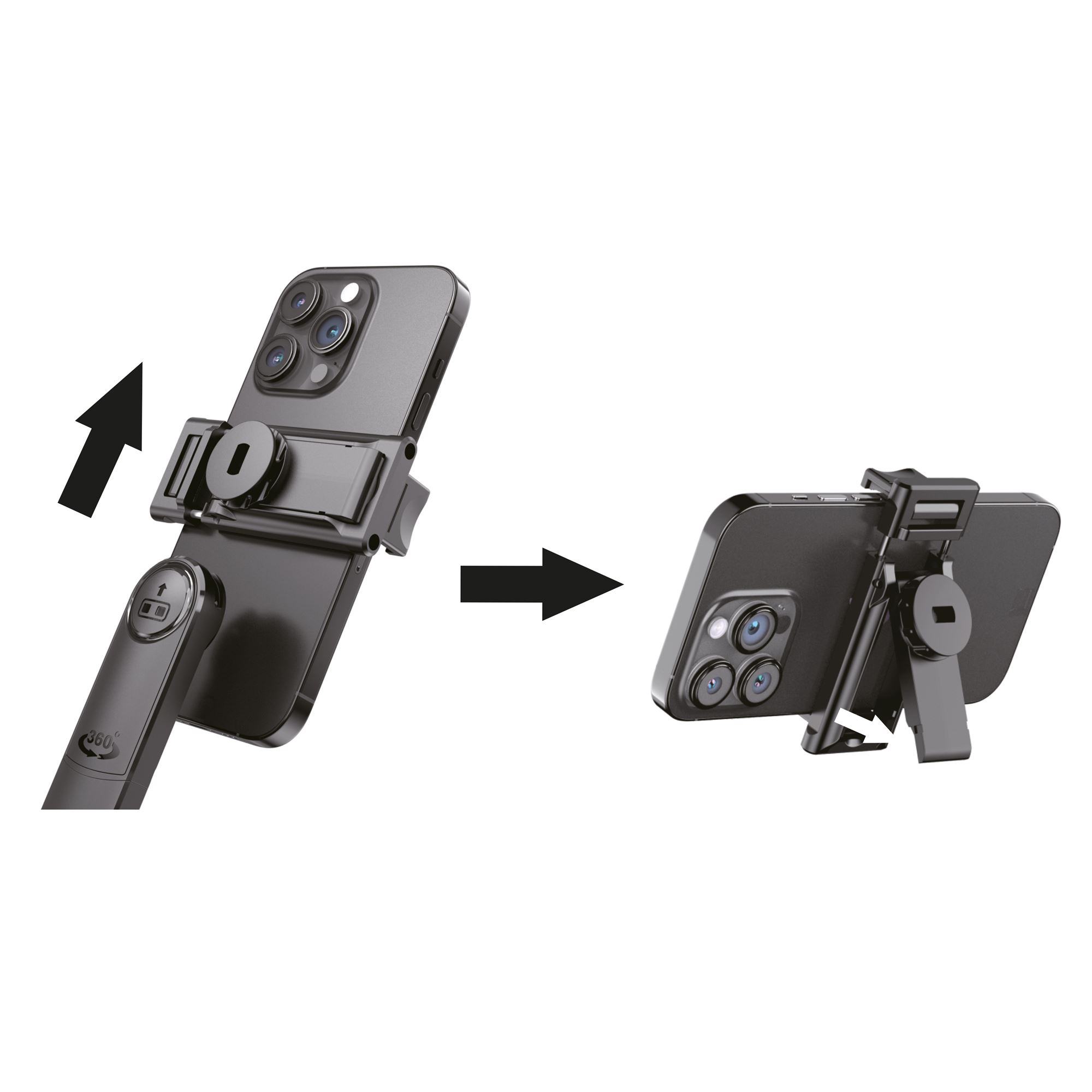 Trépied Suivi Visage 360° - Sans App - Télécommande - Caméra Intégrée - INFLUENCE PRO5