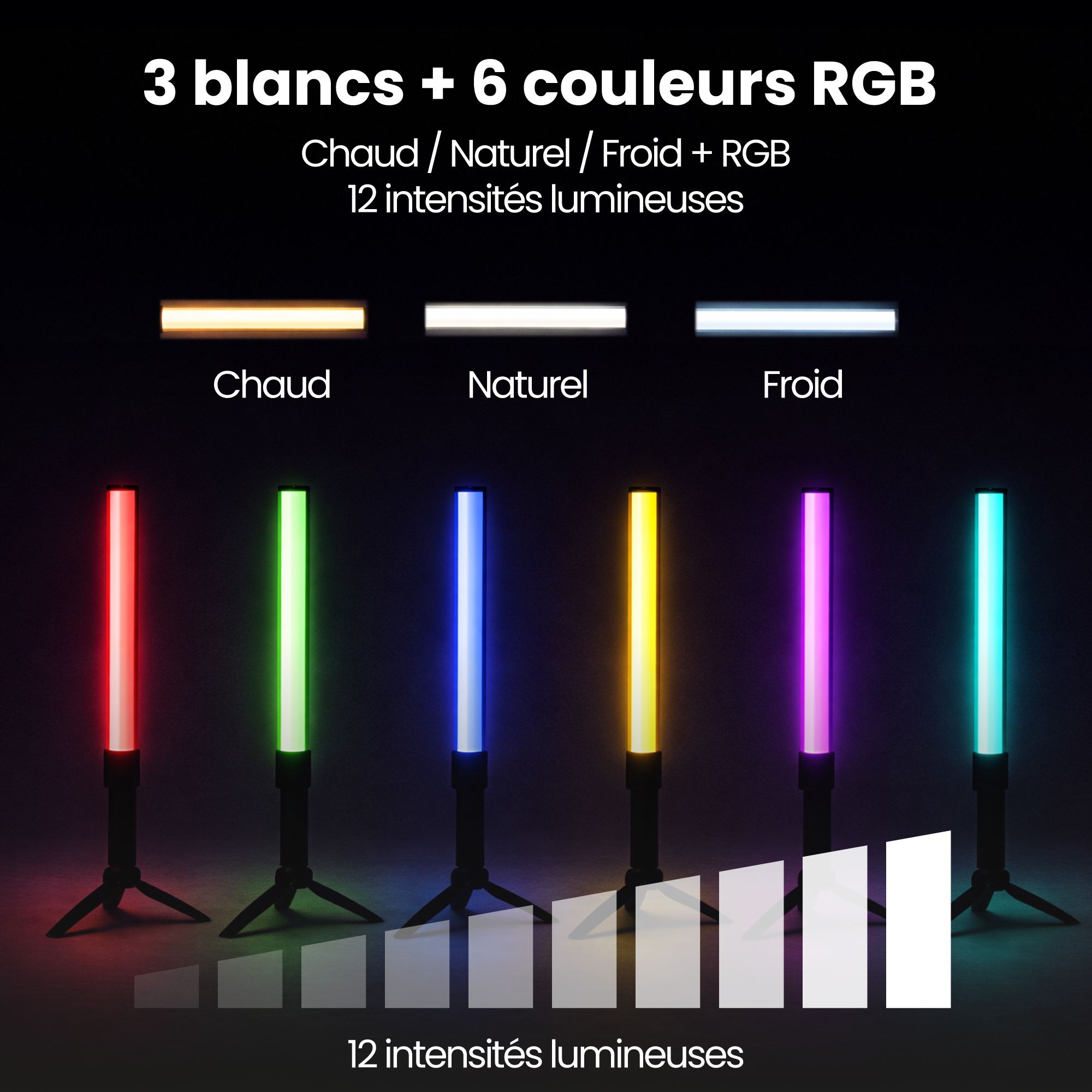 PORTABLE RGB LED LIGHT TUBE PACK - INFLUENCE PRO 4