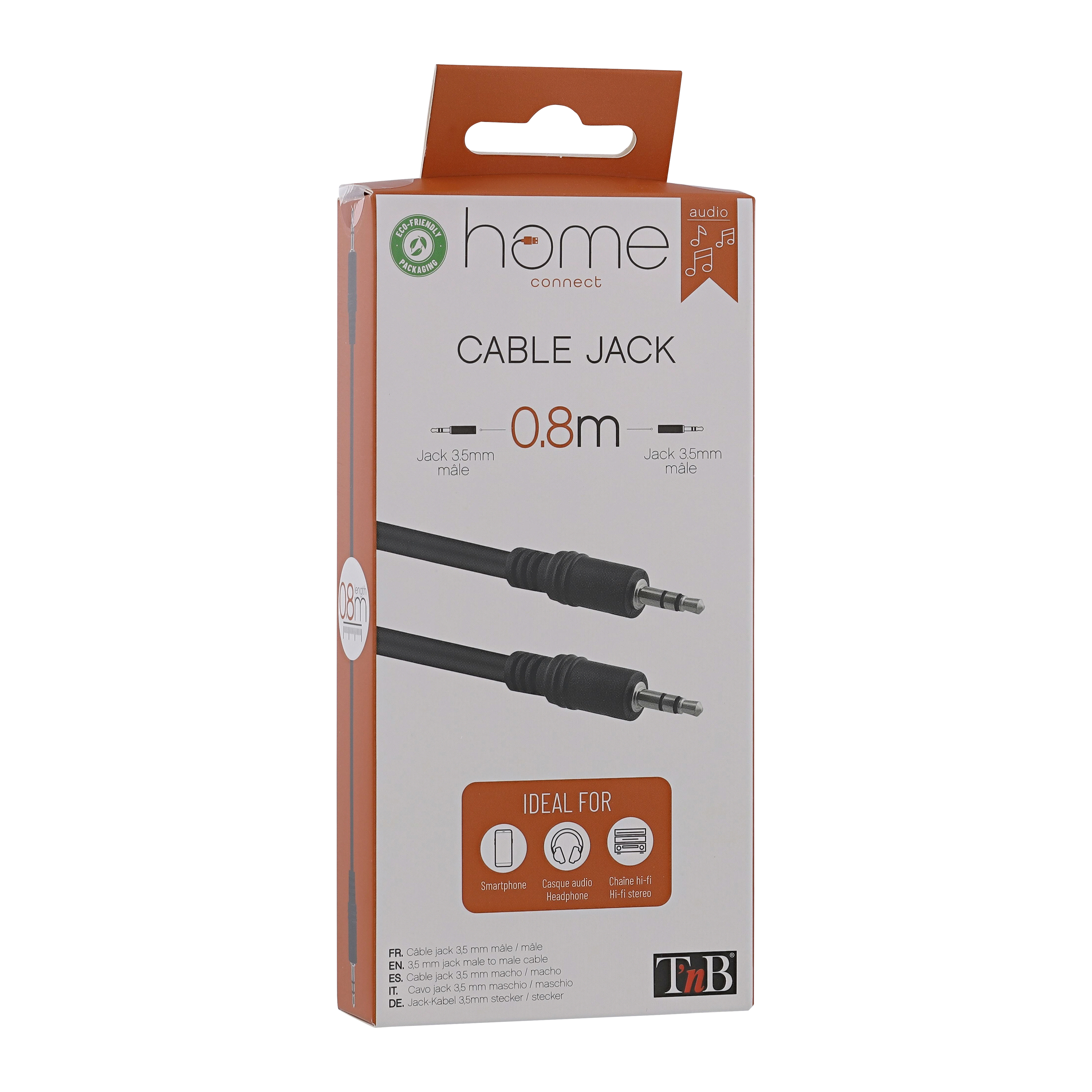 Câble jack 3,5mm mâle / jack 3,5mm mâle 80 cm4