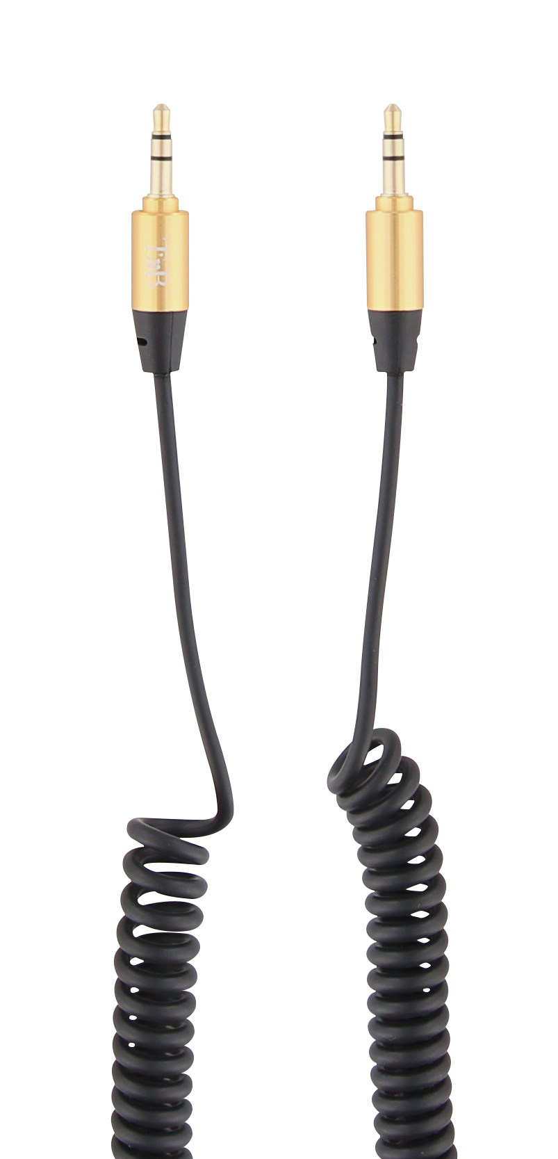 Twist cable jack 3.5mm male / jack 3.5mm male gold finish 1.8m black1