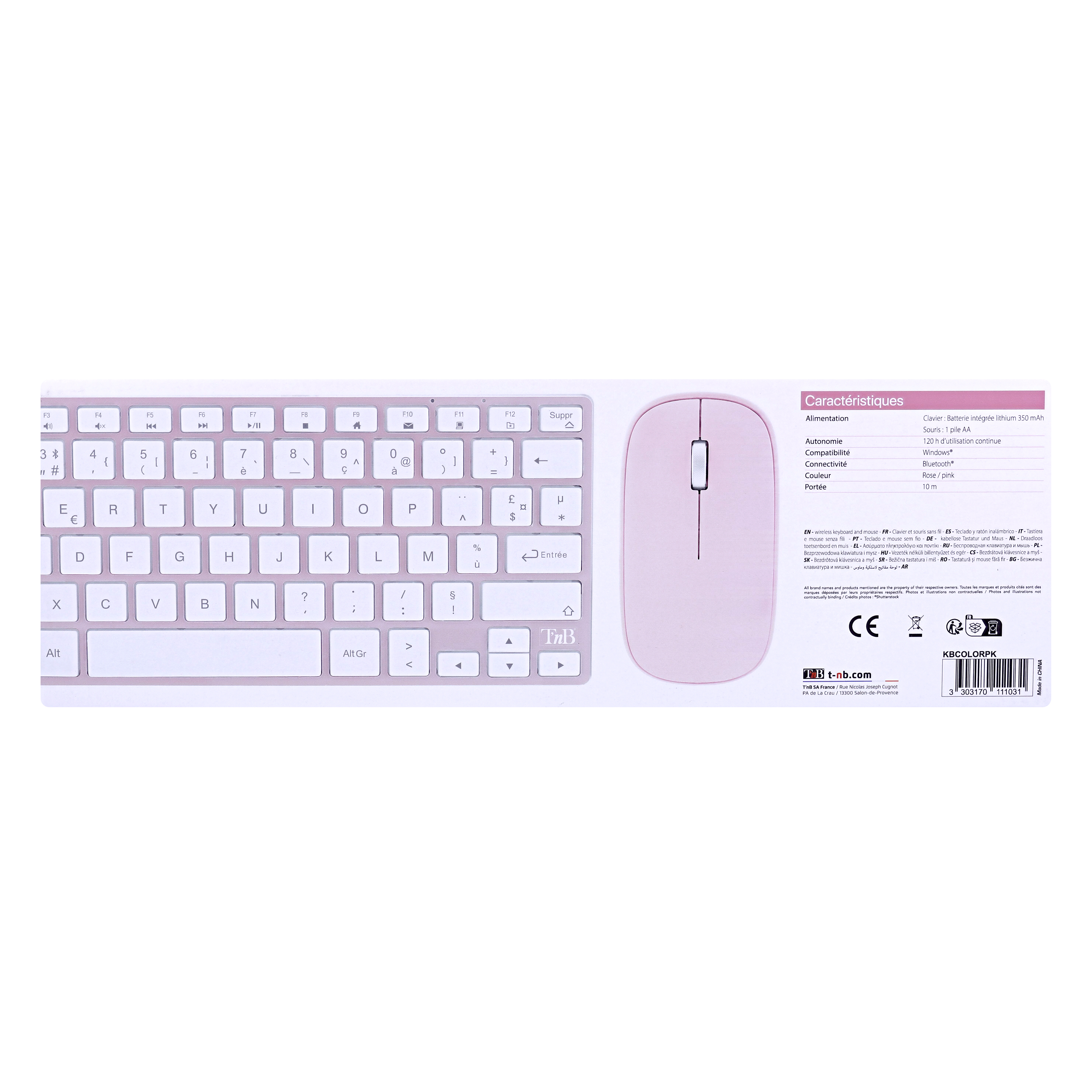 iClick color Bluetooth keyboard and mouse - pink9