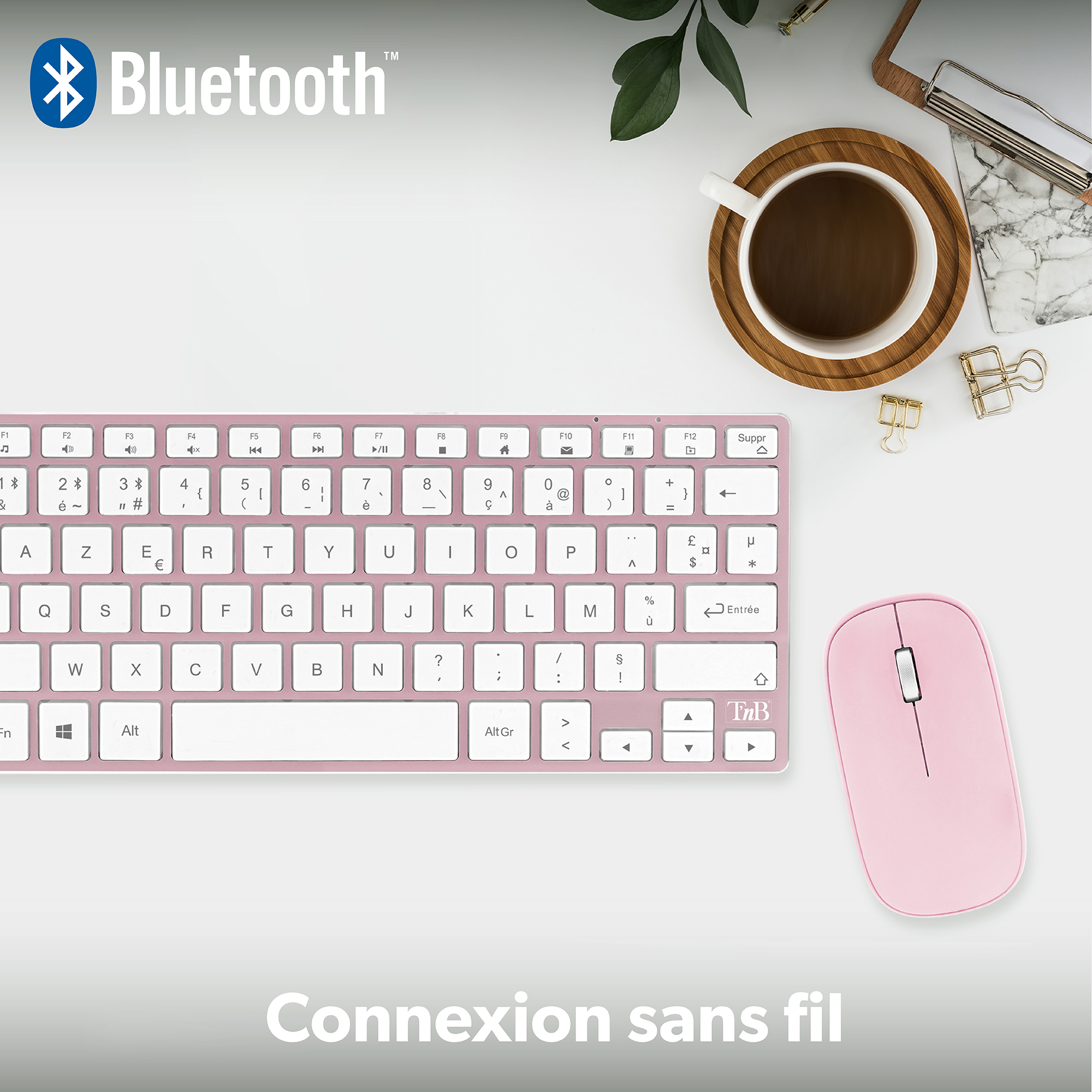 iClick color Bluetooth keyboard and mouse - pink5