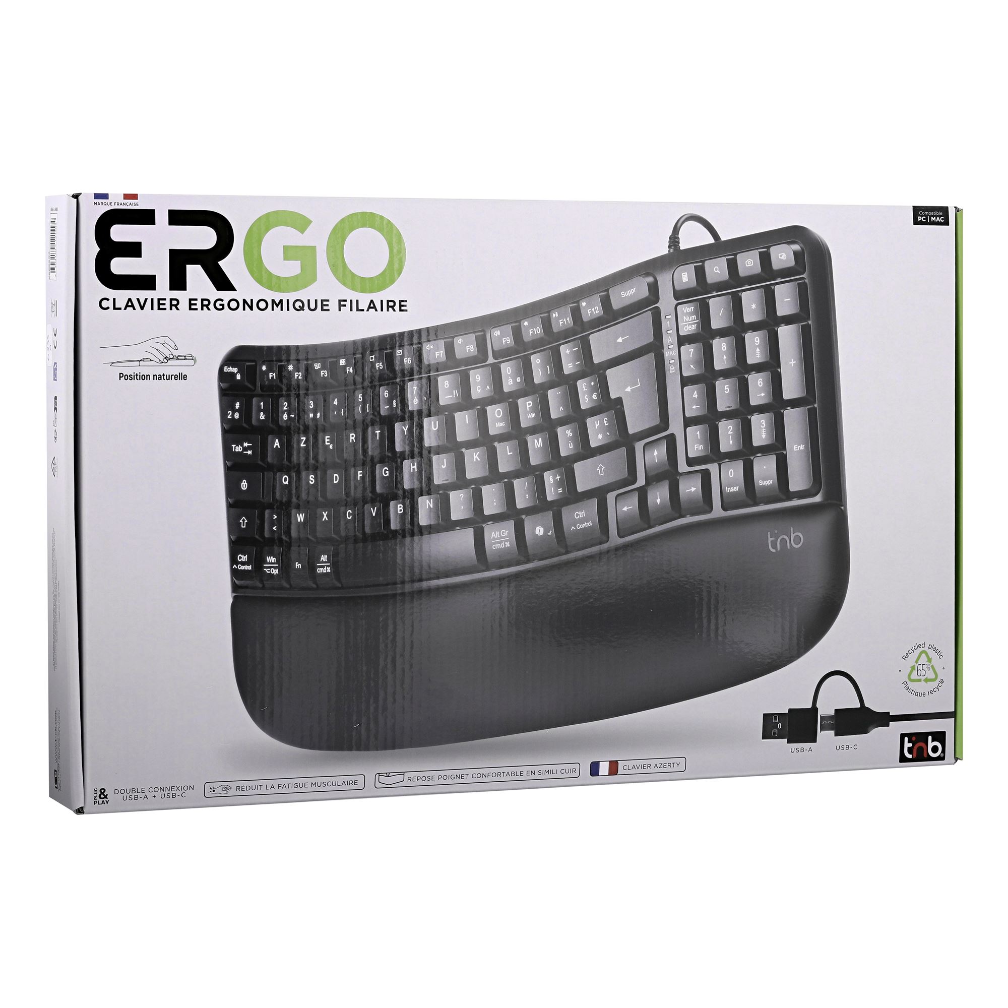 ERGO - Wired ergonomic keyboard - AZERTY FR7