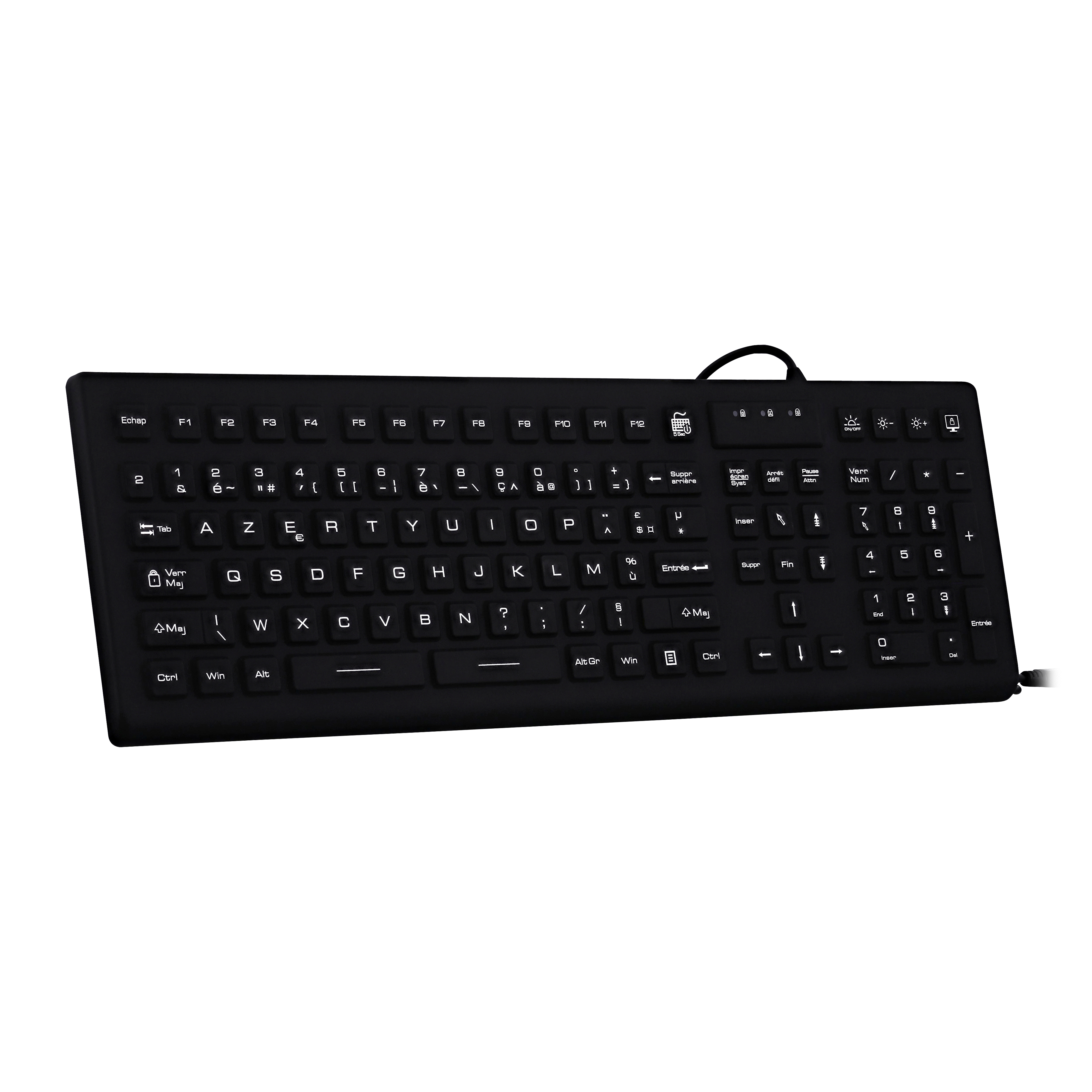 Clavier filaire médical IP68 - AZERTY (FR) noir2