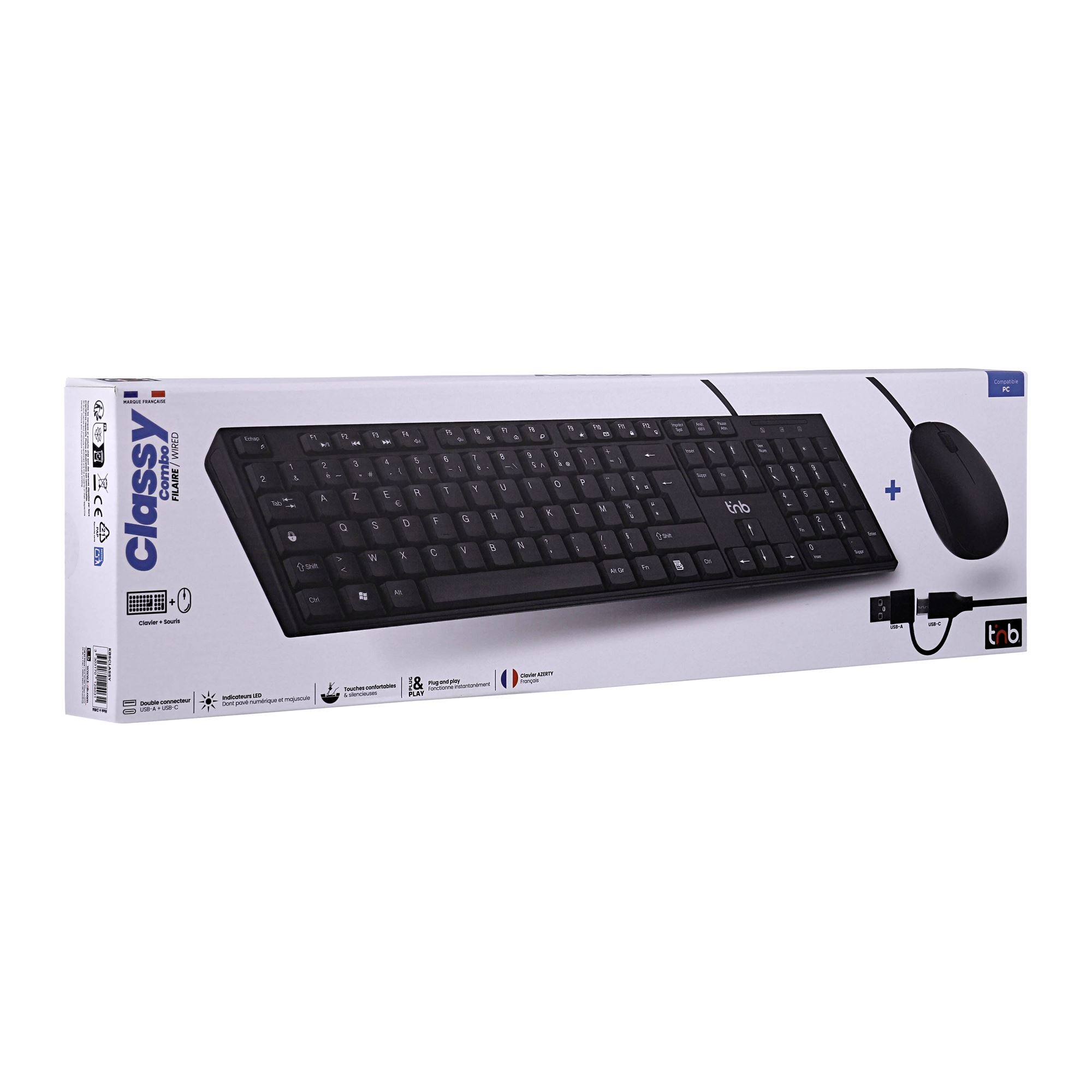 CLASSY - Combo clavier et souris filaires - (AZERTY FR)5
