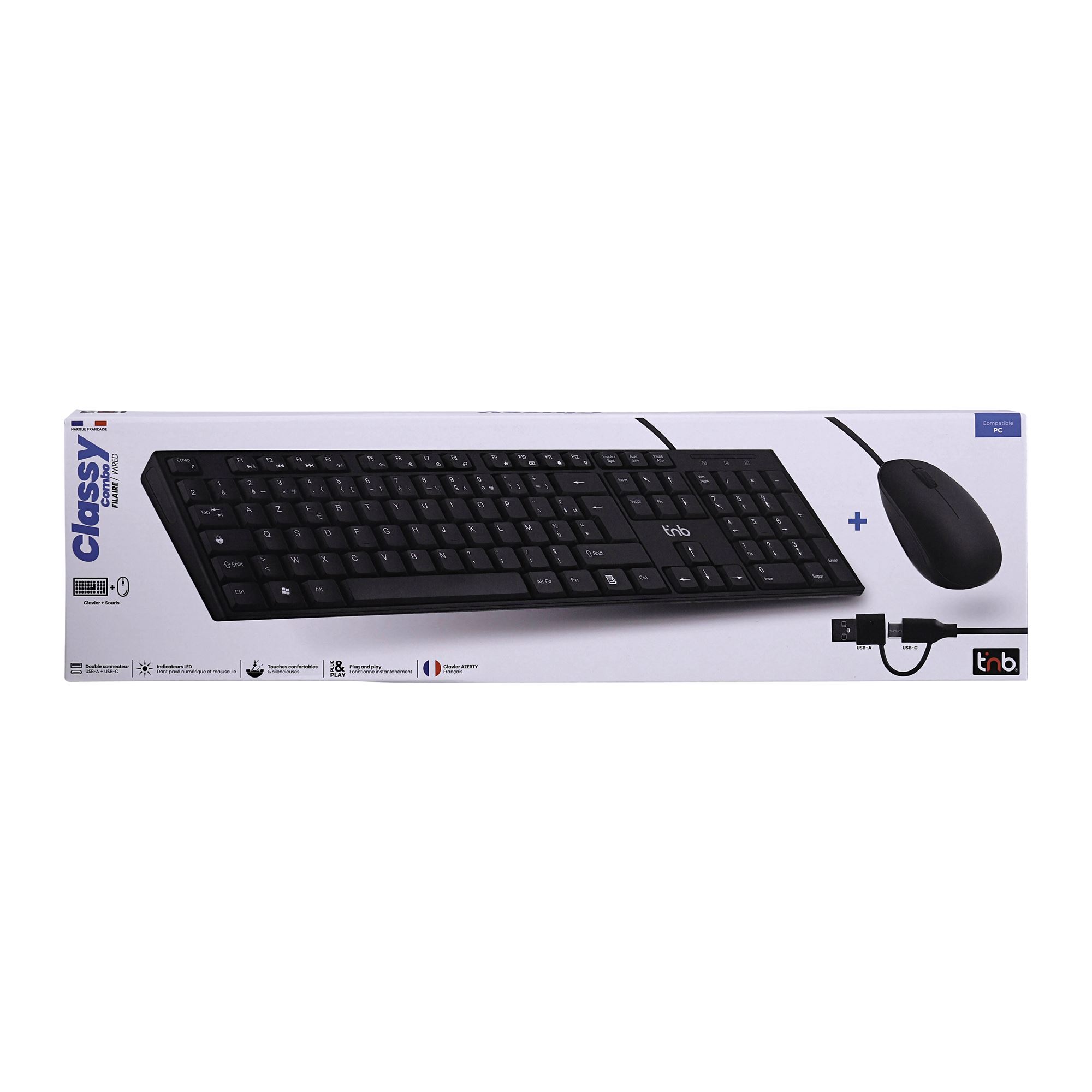CLASSY - Combo clavier et souris filaires - (AZERTY FR)6