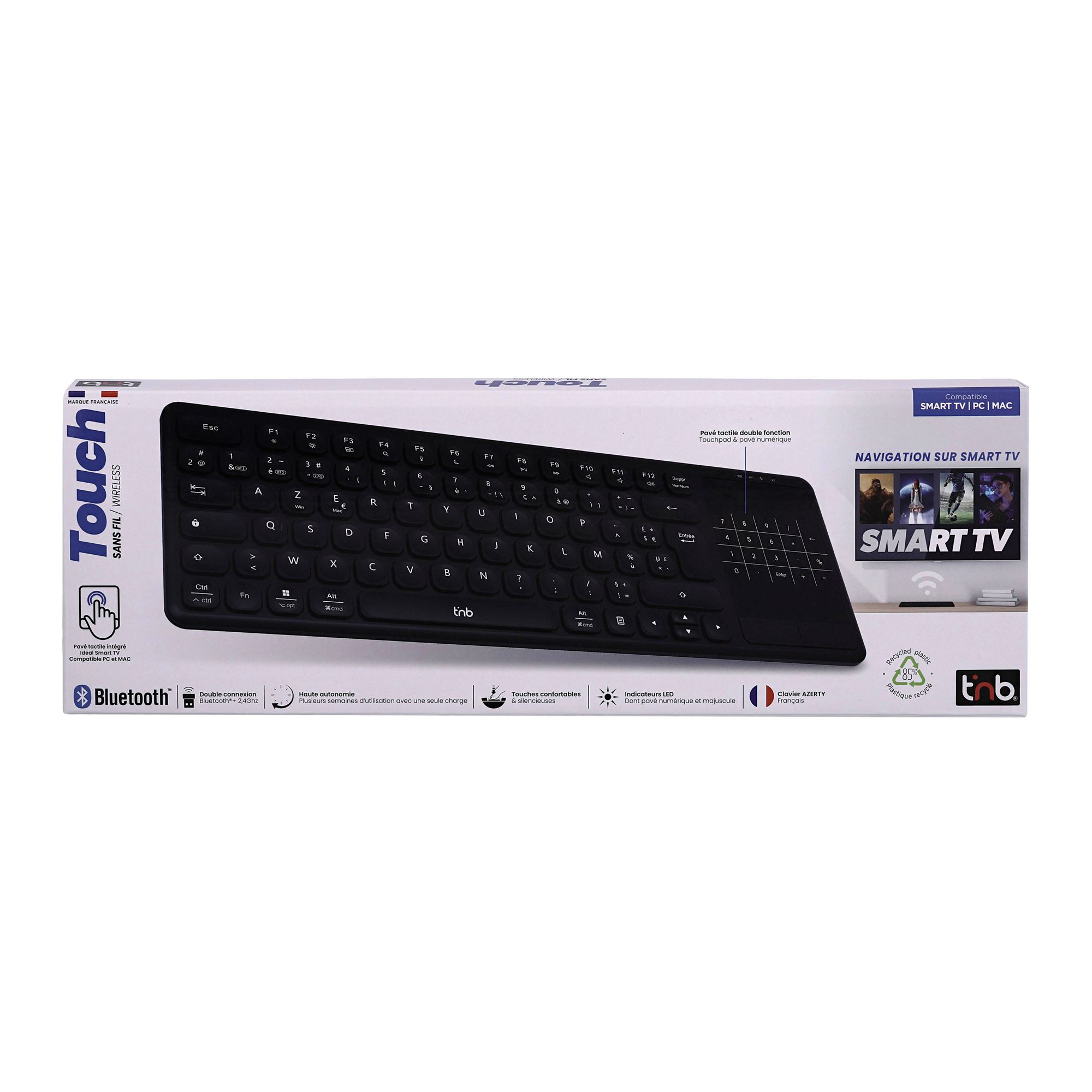 Clavier sans fil rechargeable SLIM TOUCH avec pave tactile intégré - AZERTY (FR)5