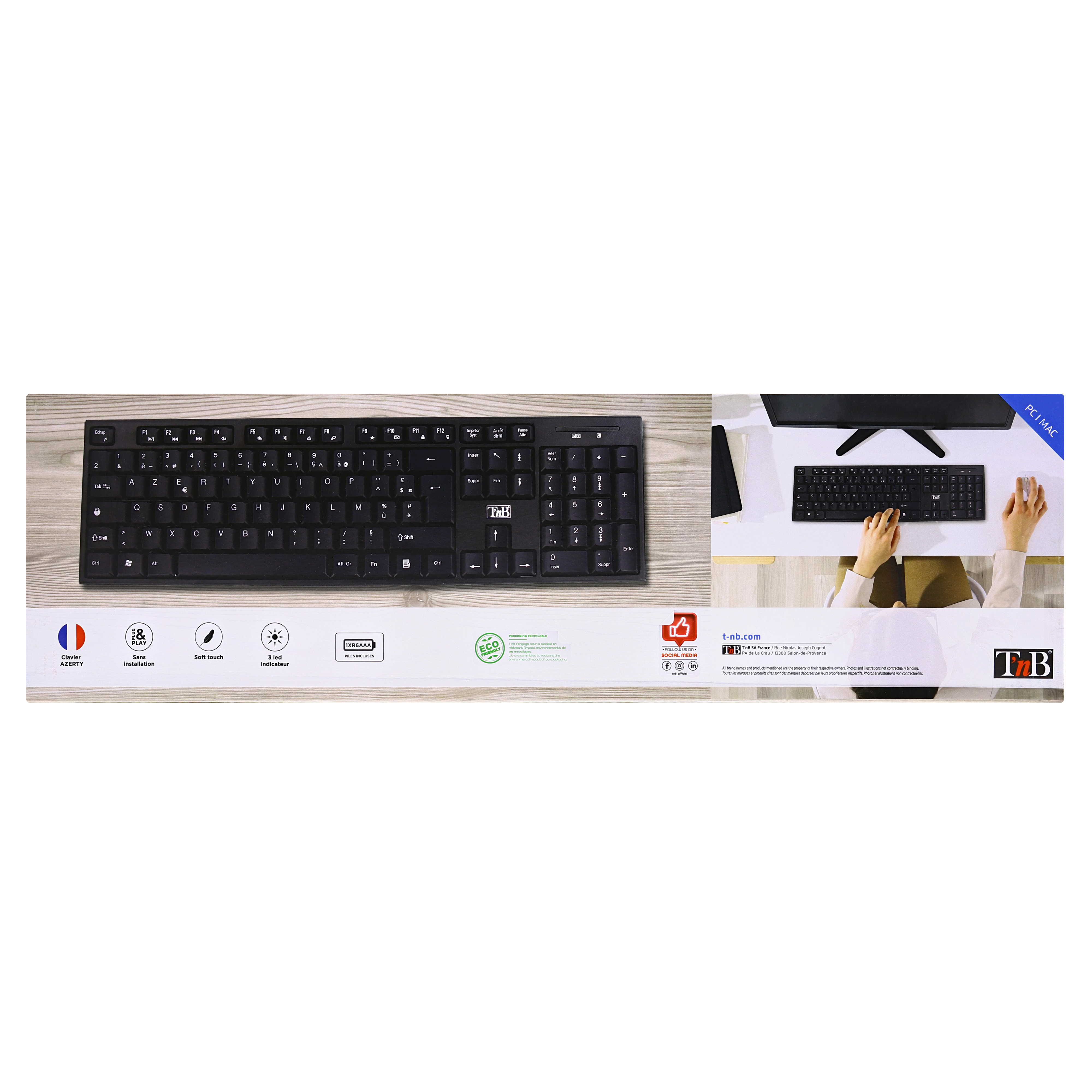 Clavier sans fil CLASSY noir - AZERTY (FR)6