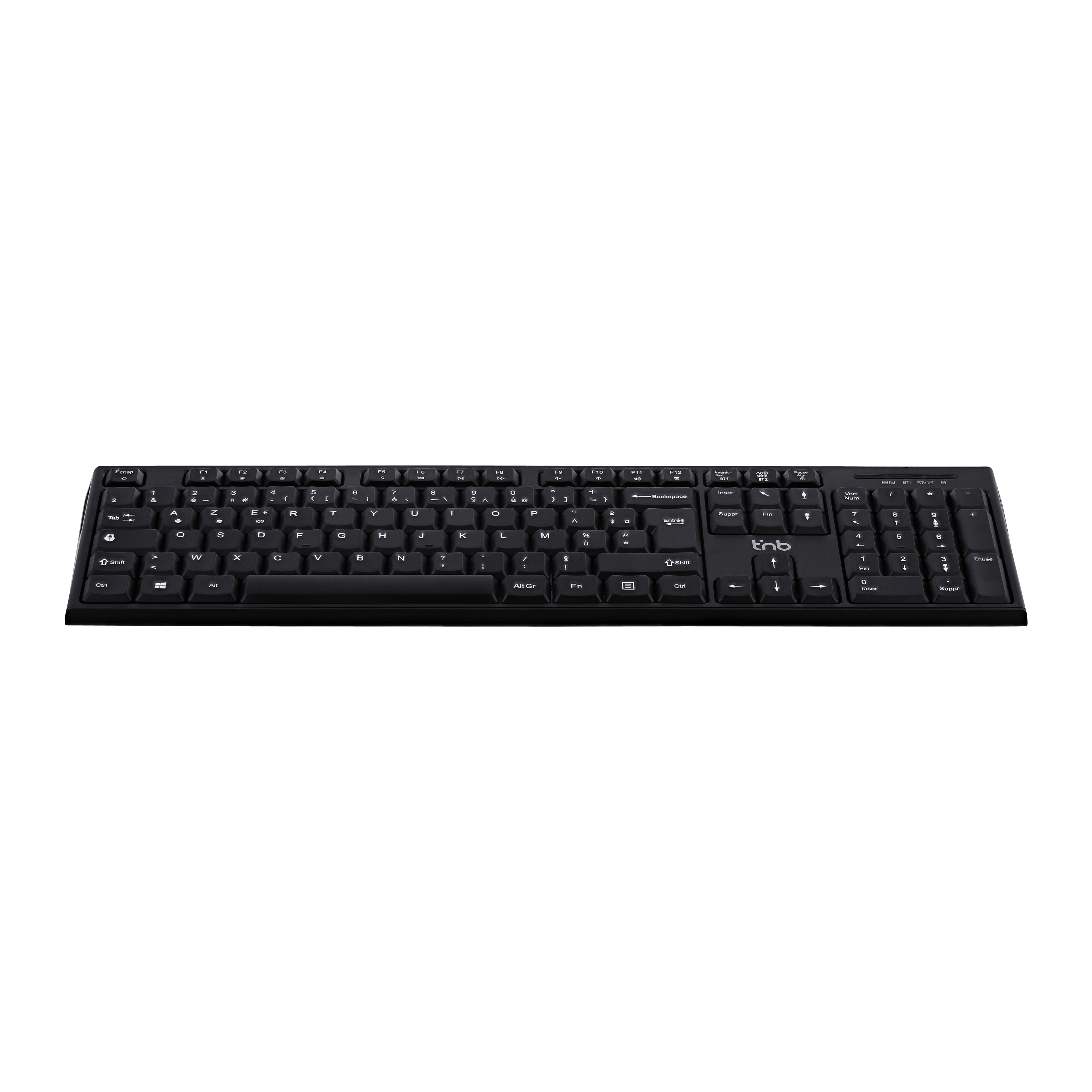 Teclado inalámbrico recargable Bluetooth + USB-A 2.4 Ghz - AZERTY (FR)2