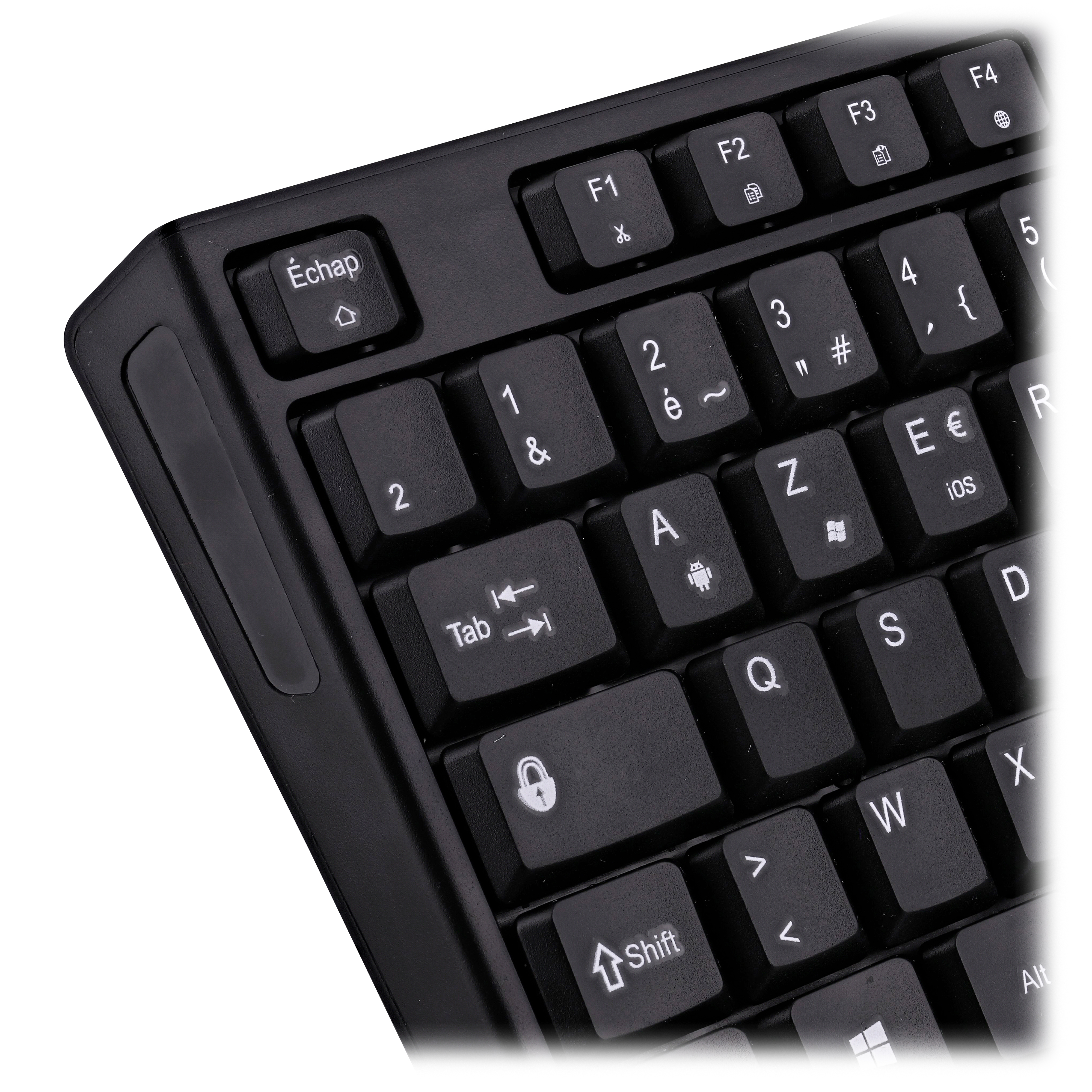 Teclado inalámbrico recargable Bluetooth + USB-A 2.4 Ghz - AZERTY (FR)5