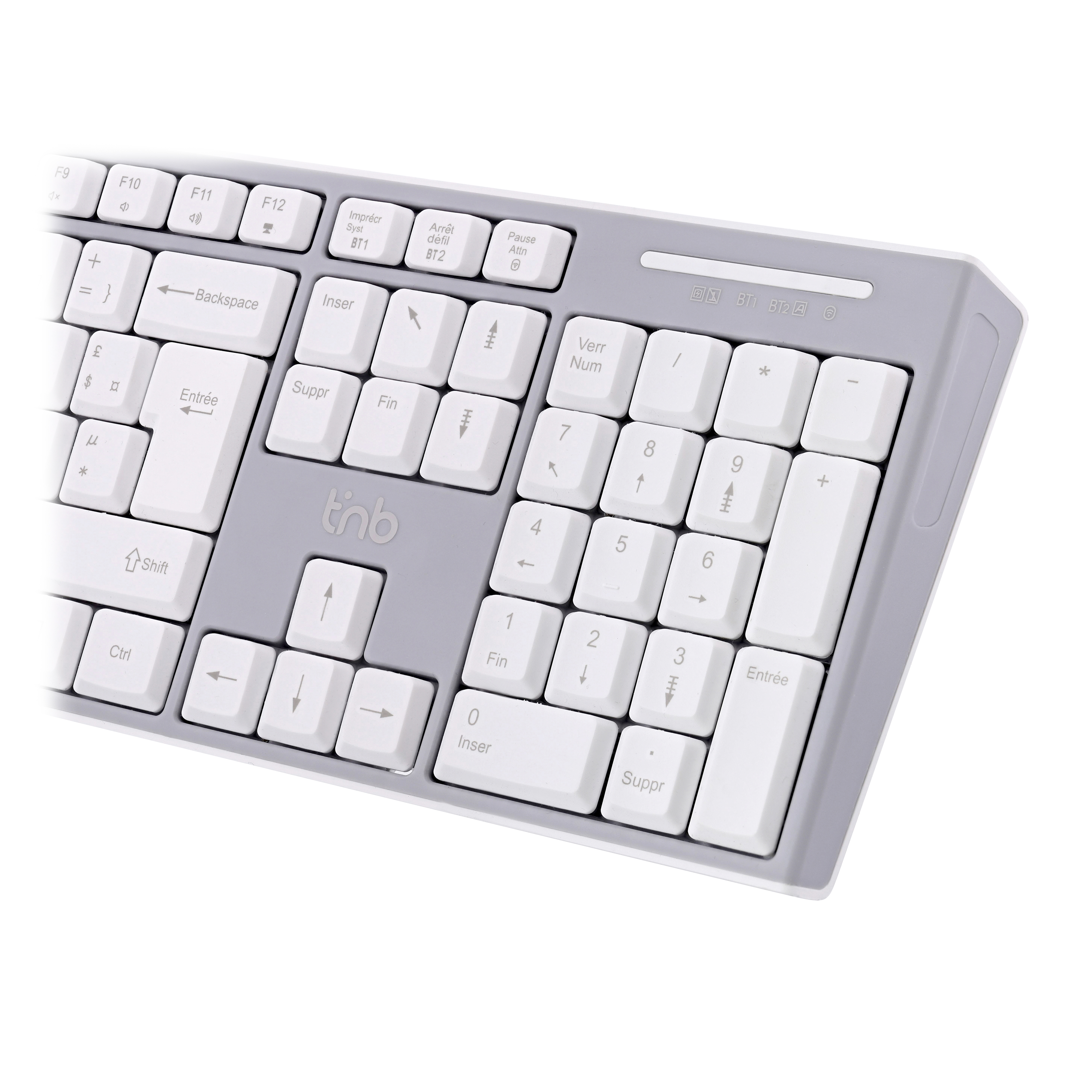 Teclado inalámbrico recargable Bluetooth + USB-A 2.4 Ghz - AZERTY (FR)5