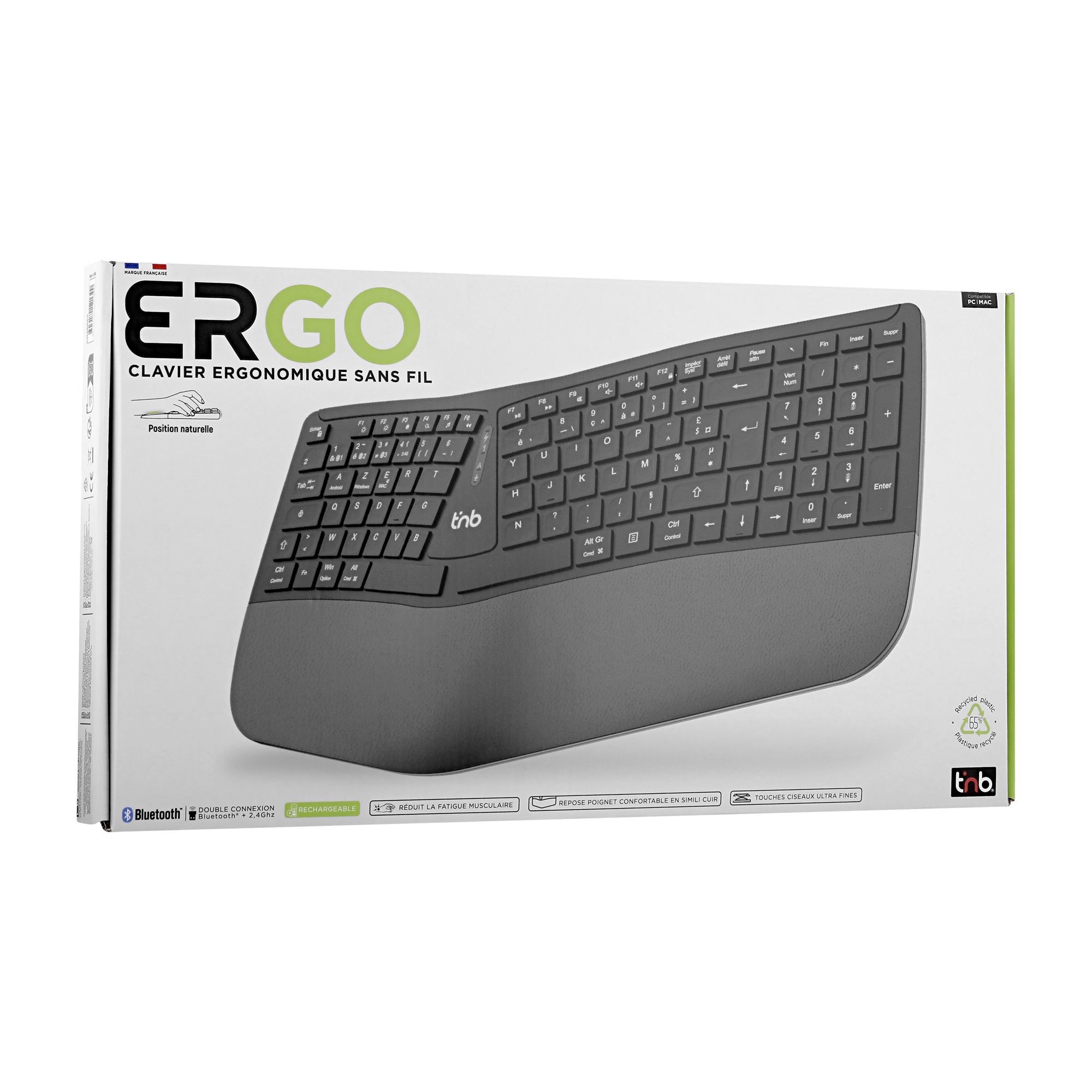 ERGO - Clavier ergonomique sans fil rechargeable Bluetooth + 2,4GHz4