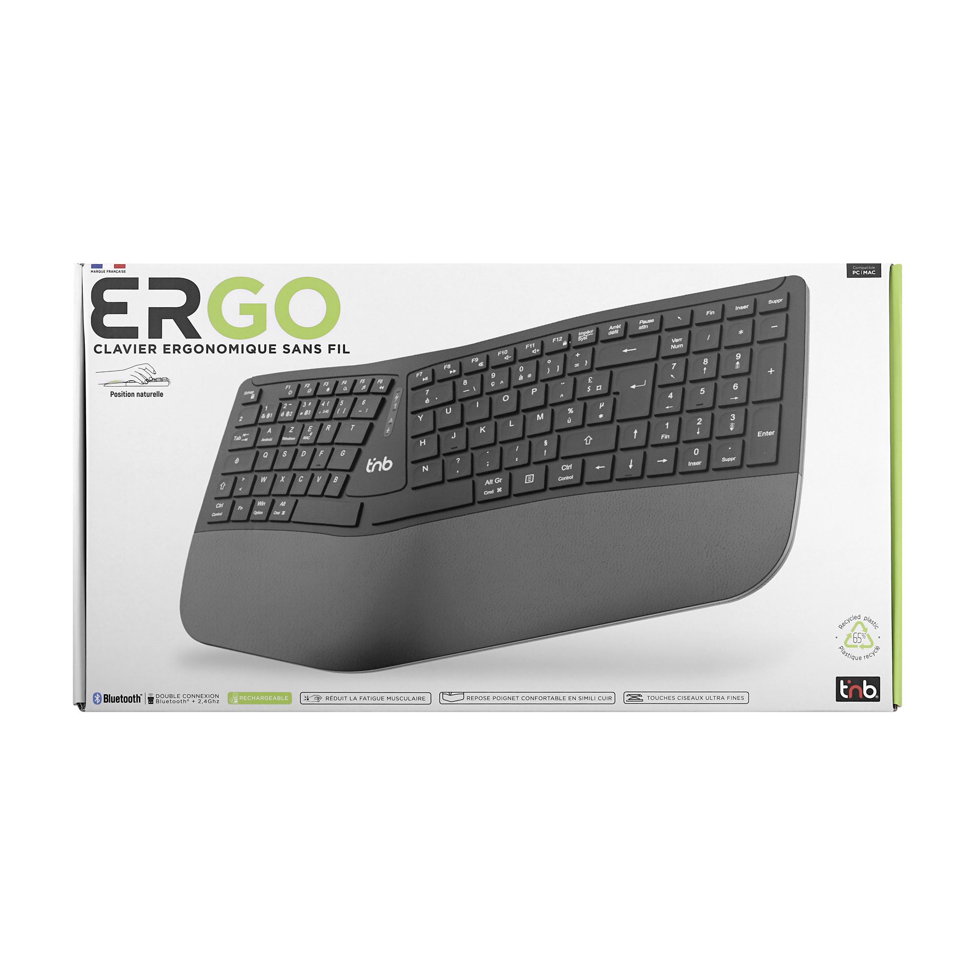 ERGO - Clavier ergonomique sans fil rechargeable Bluetooth + 2,4GHz5