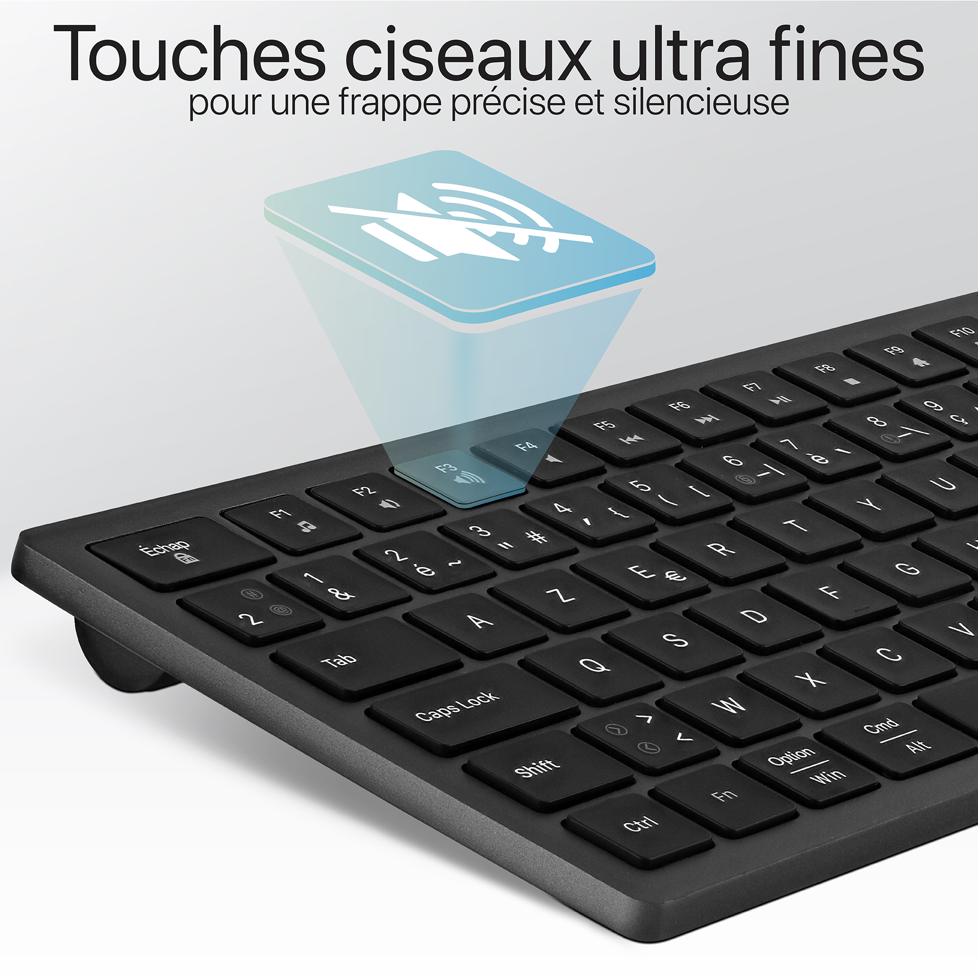 Teclado Bluetooth ultrafino recargable - AZERTY (FR)3