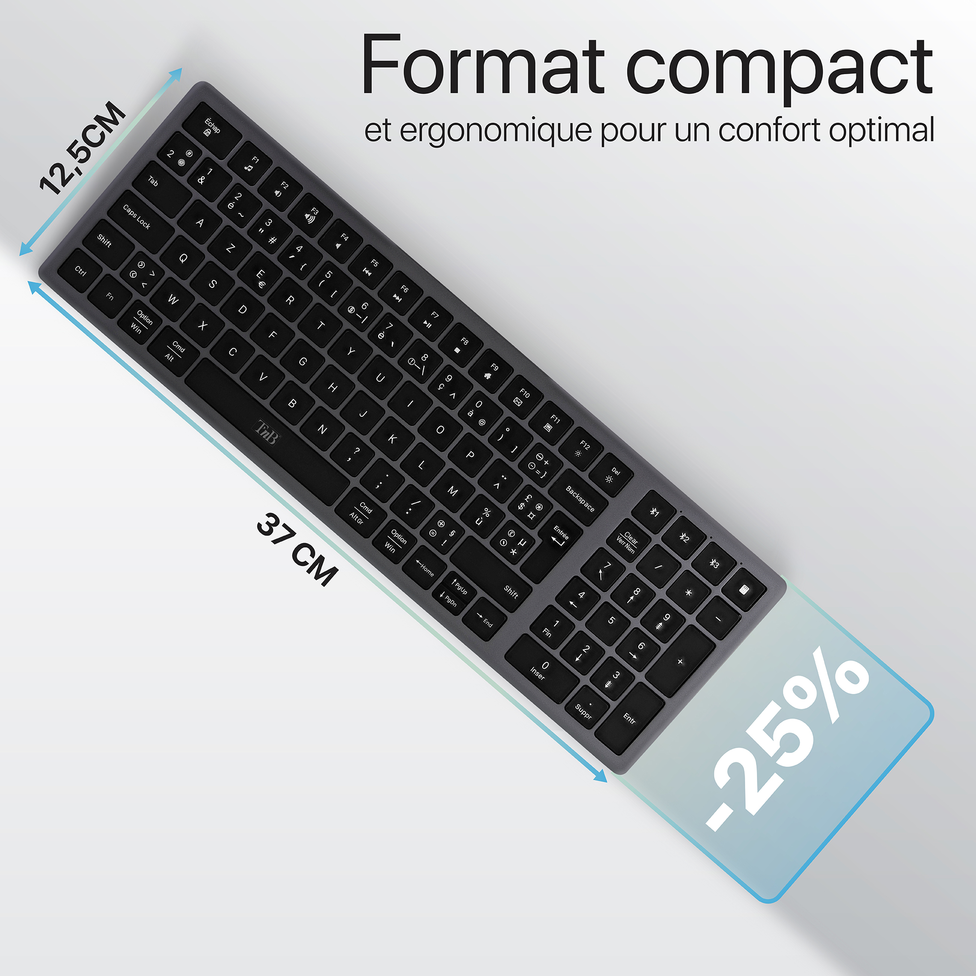 Teclado Bluetooth ultrafino recargable - AZERTY (FR)4