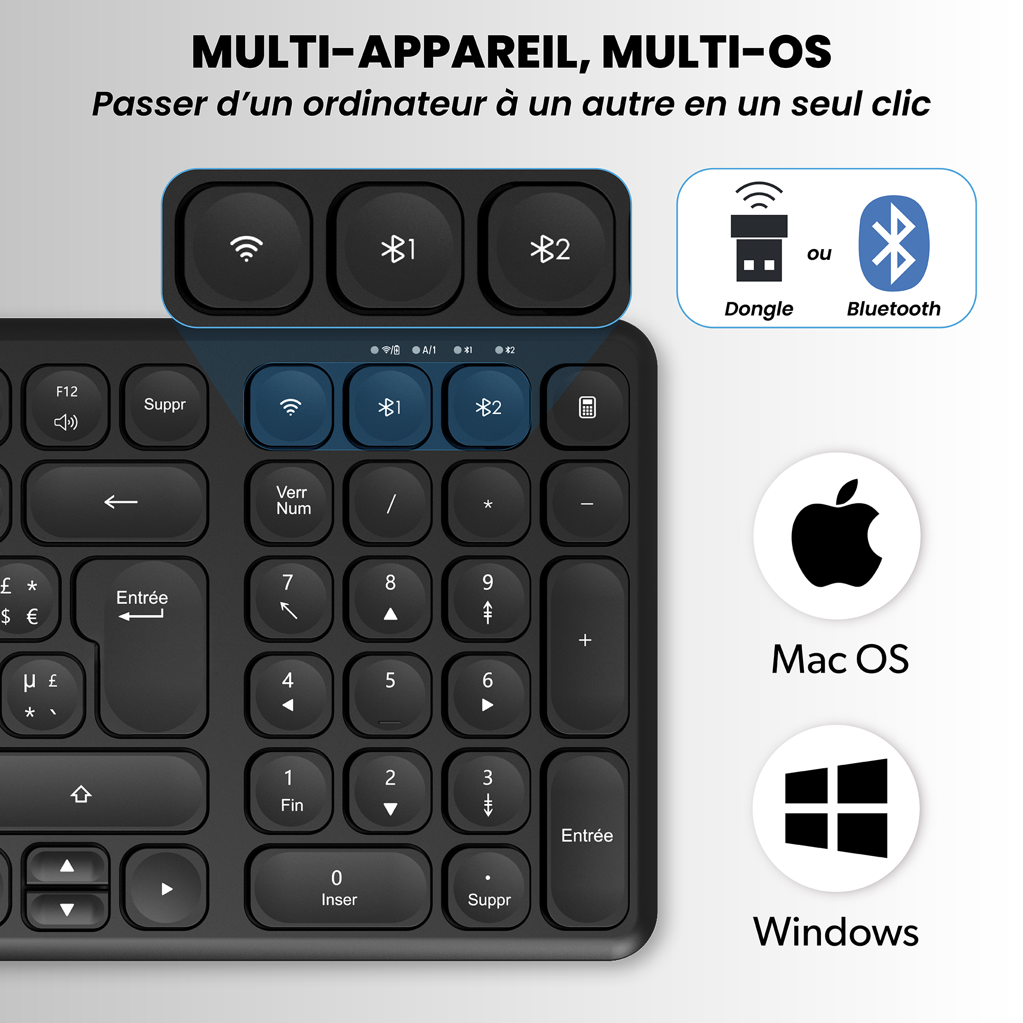 Clavier sans fil rechargeable SLIM PRO - AZERTY (FR)3