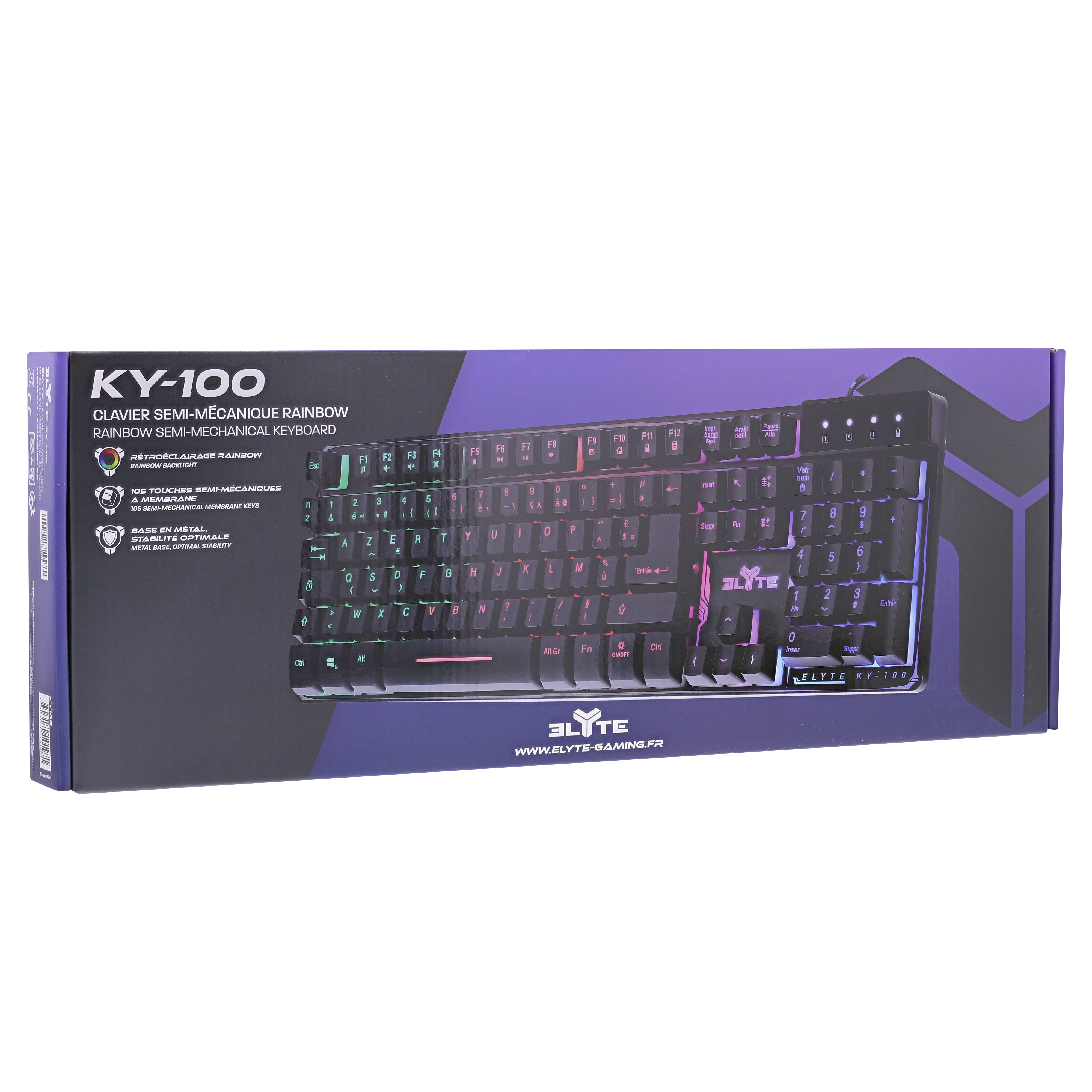 ELYTE - Clavier gamer semi-mécanique KY-1005