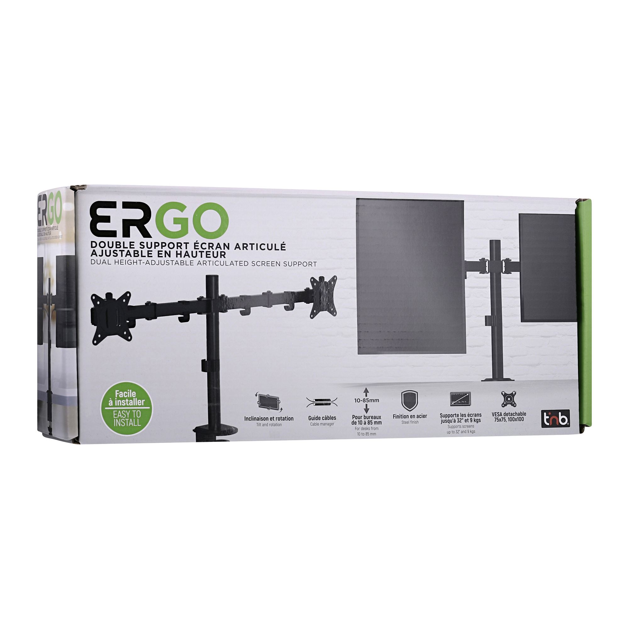 Double height-adjustable and articulated screen support6
